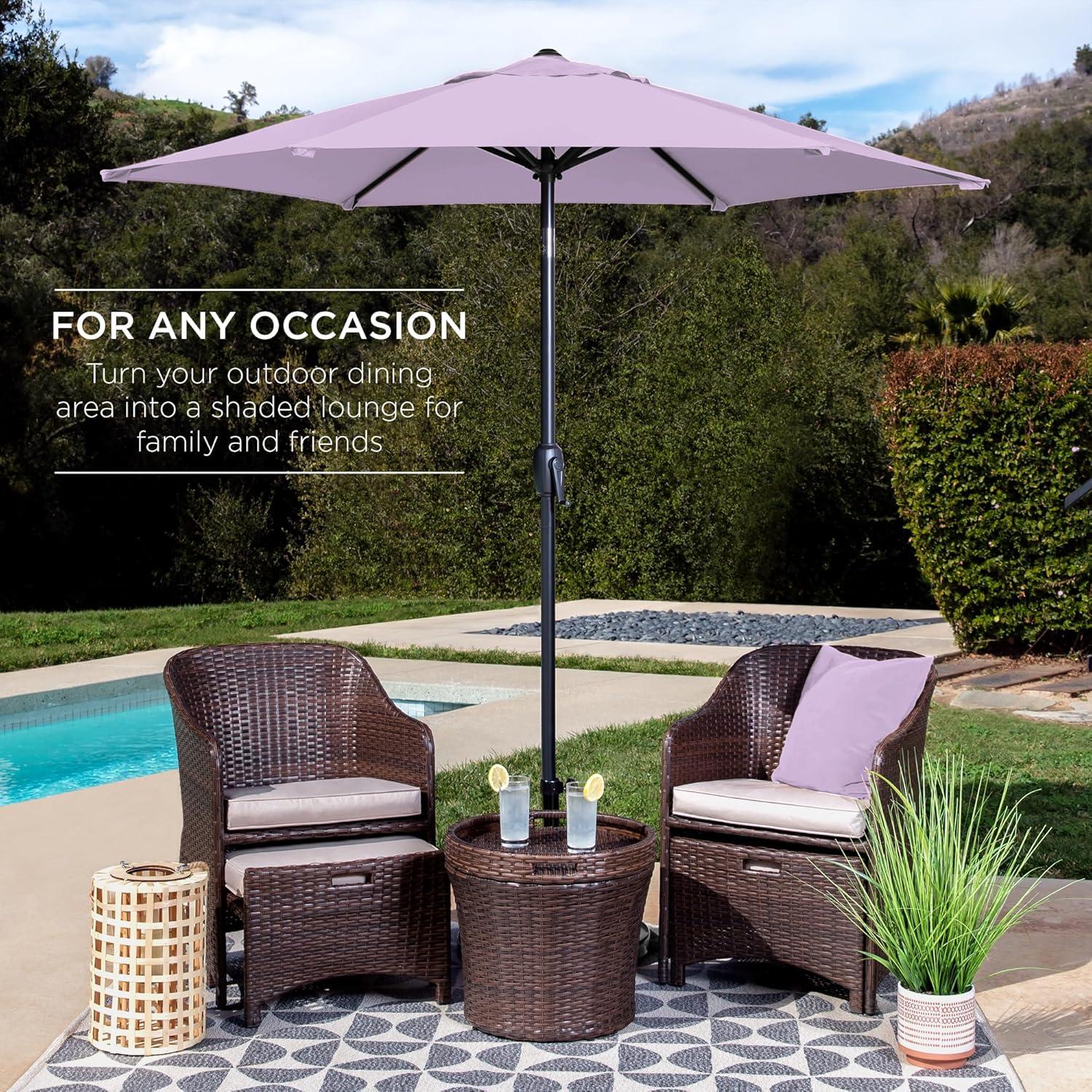 Best Choice Products 7.5ft Heavy-Duty Outdoor Market Patio Umbrella w/ Push Button Tilt, Easy Crank - Lavender