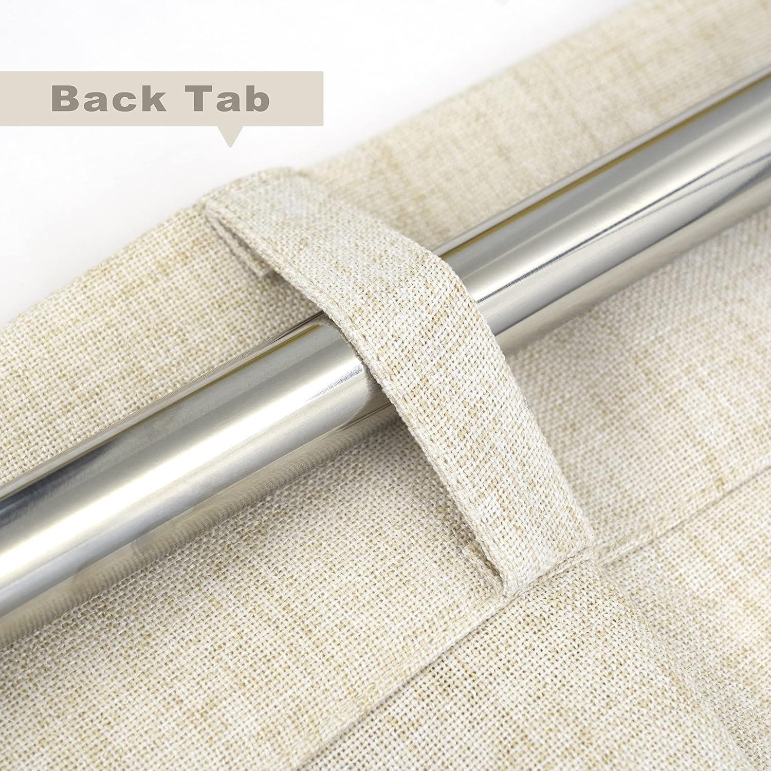 DriftAway Pinch Pleat Valance Kitchen Curtains Linen Textured Short Curtains for Small Window Bathroom 2 Panels Cafe Curtains Back Tabs Farmhouse Rustic Curtain 30 x 24 Inches Light Linen