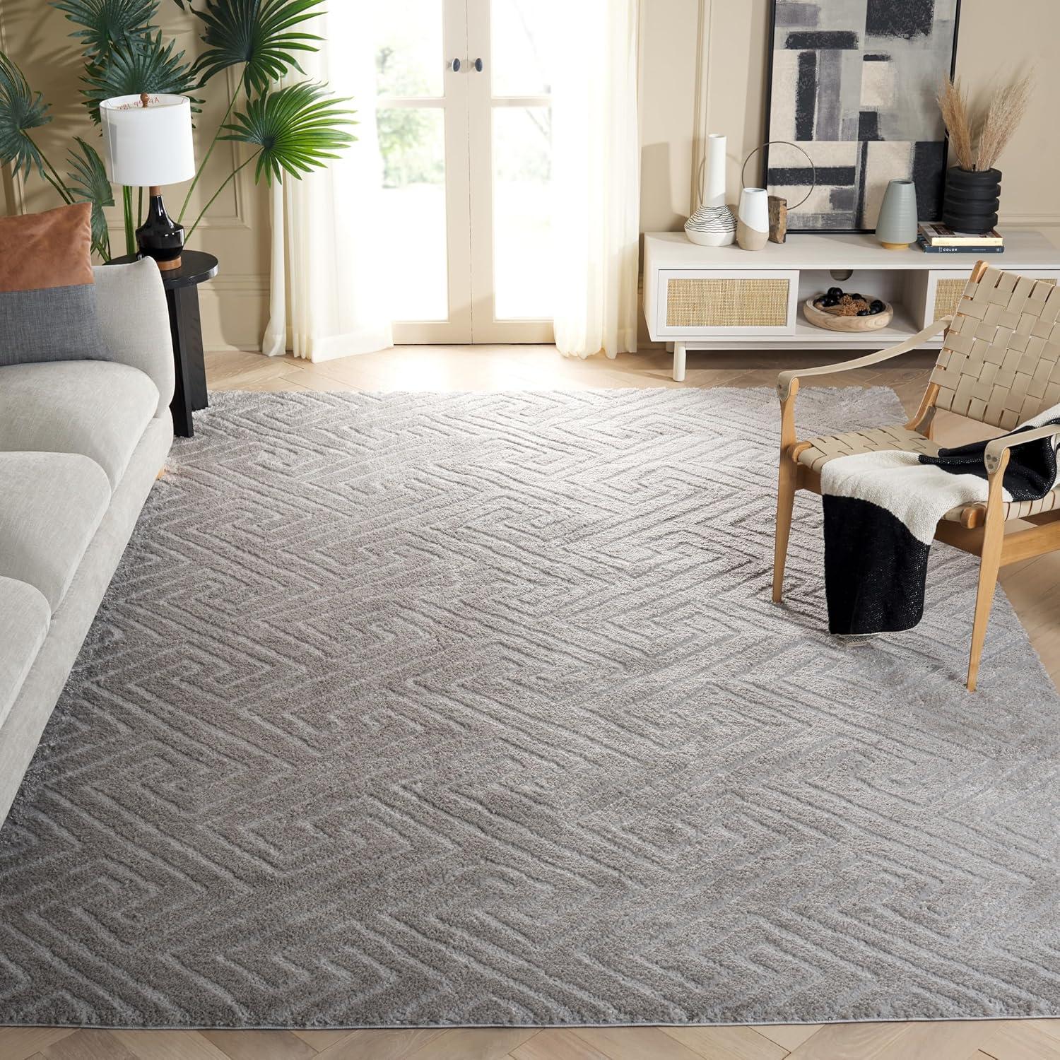 Tahoe Shag THO652 Power Loomed Indoor Area Rug - Grey - 8'x10' - Safavieh