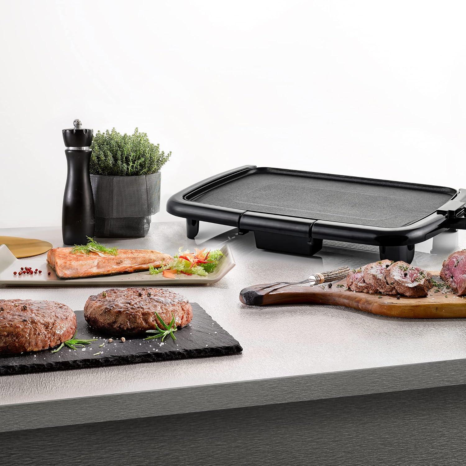 OVENTE Electric Griddle with 16" x 10" Flat Non-Stick Cooking Surface, Black GD1610B