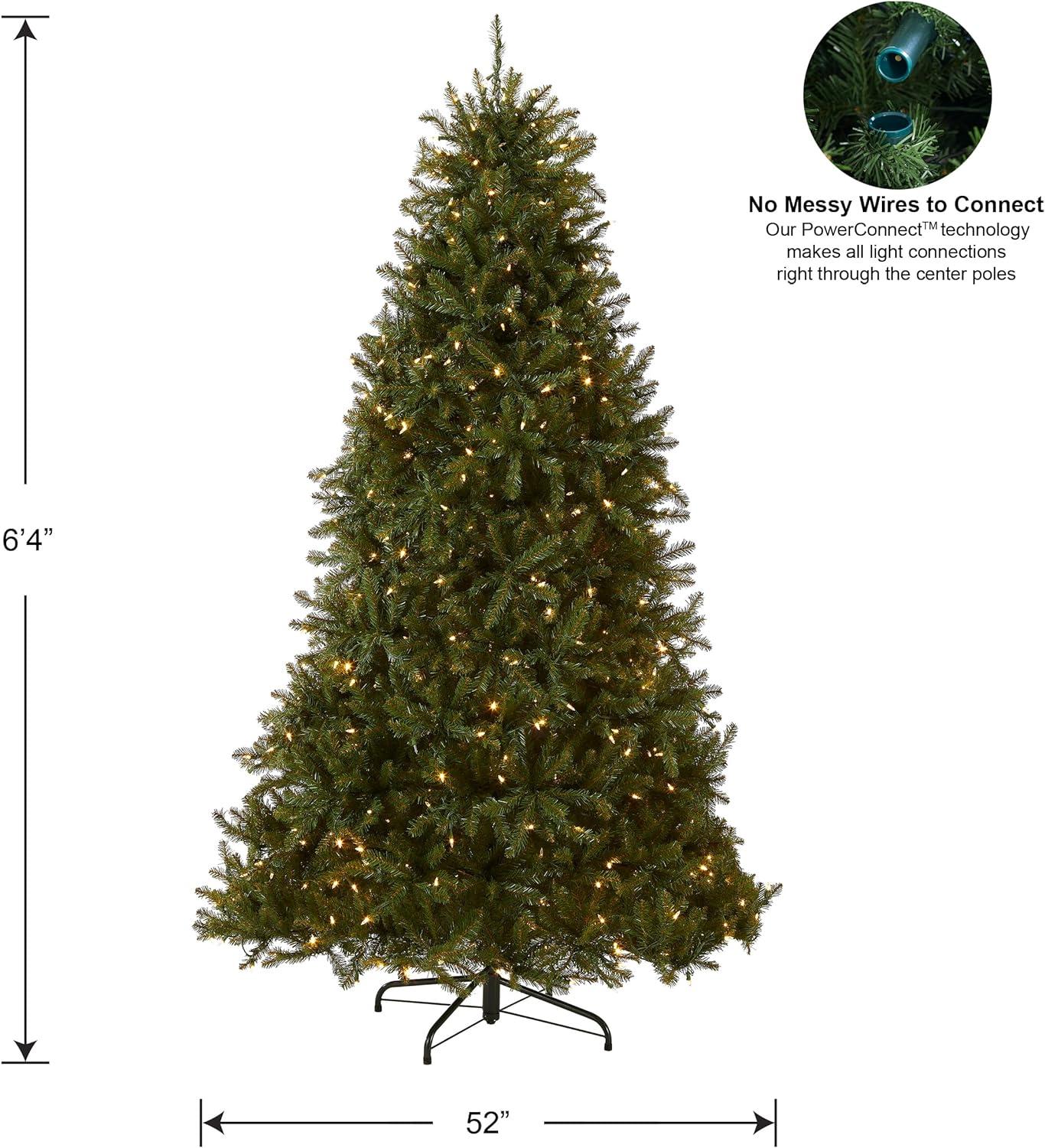 6.5ft Pre-lit Dunhill Fir Artificial Christmas Tree LED Dual Color Lights - National Tree Company