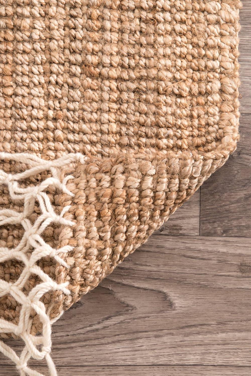 3'x5' Jute Hand Woven Raleigh Area Rug Natural - nuLOOM: Rectangle, Medium Pile, Contemporary, Indoor Use