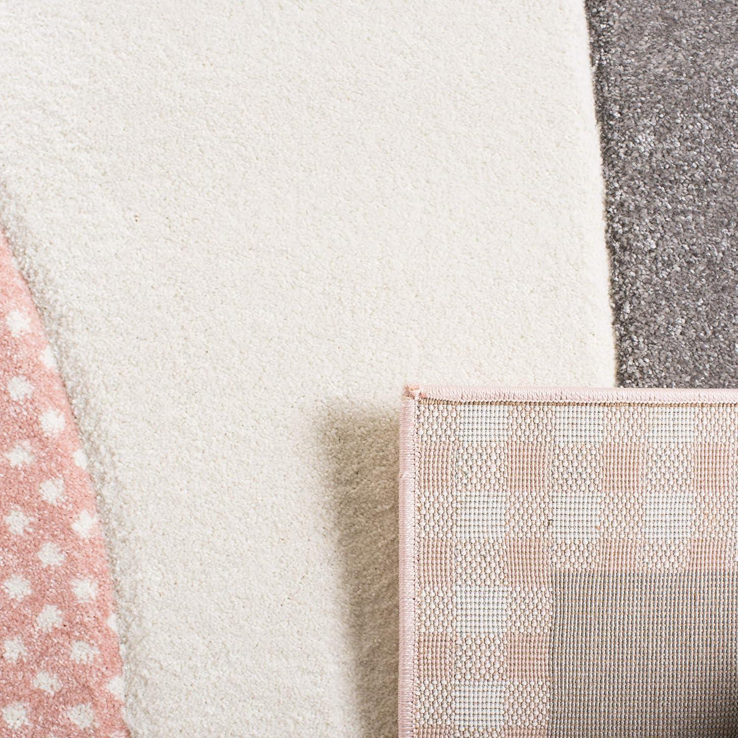 Carousel Kids CRK134 Power Loomed Runner Rug - Pink/Grey - 2'x8' - Safavieh.