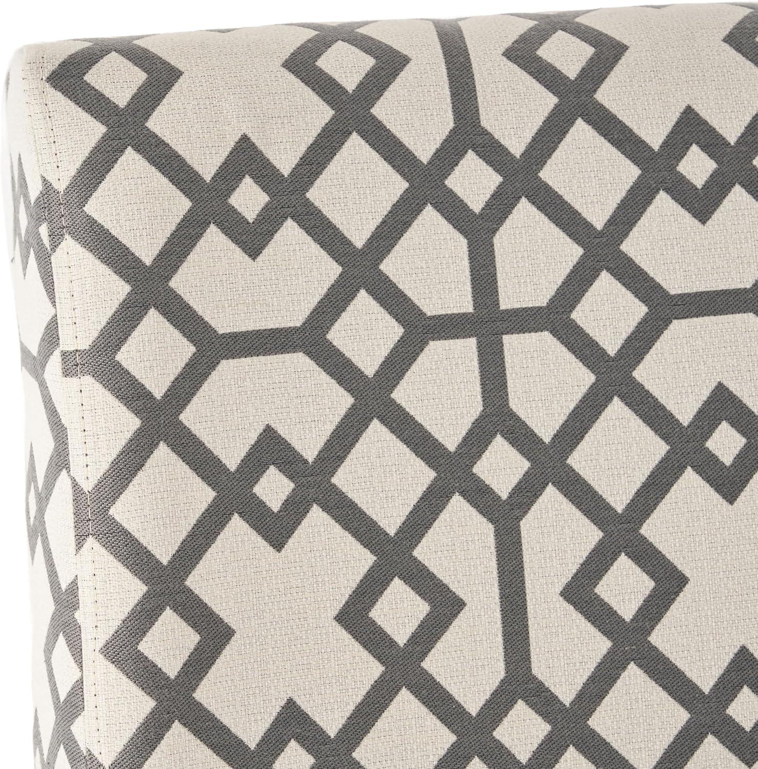 Kassi Accent Chair Gray Geometric Patterned - Christopher Knight Home: Polyester Upholstery, Rubberwood Frame