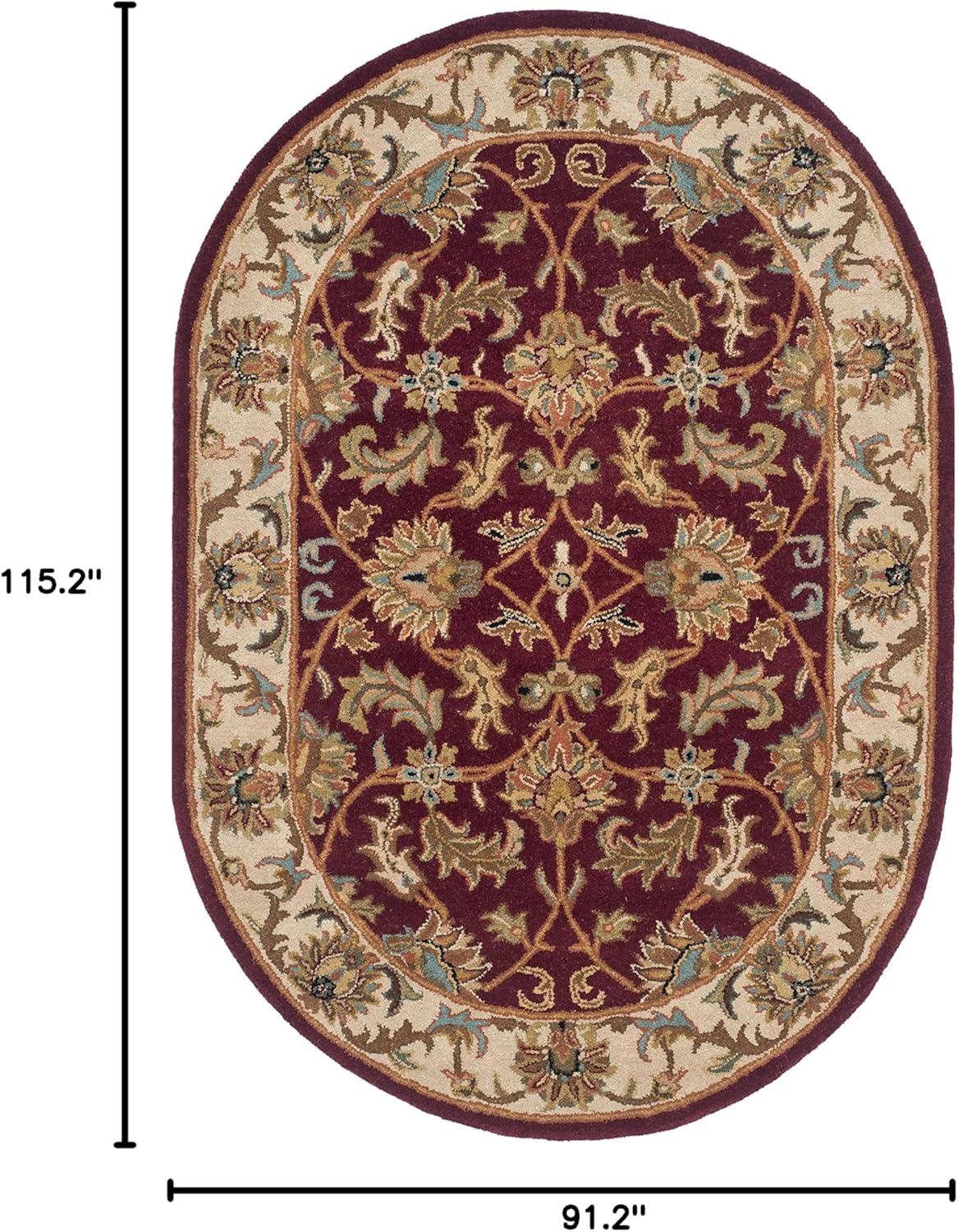 Heritage HG628 Hand Tufted Area Rug - Red/Ivory - 7'6"x9'6" Oval - Safavieh.