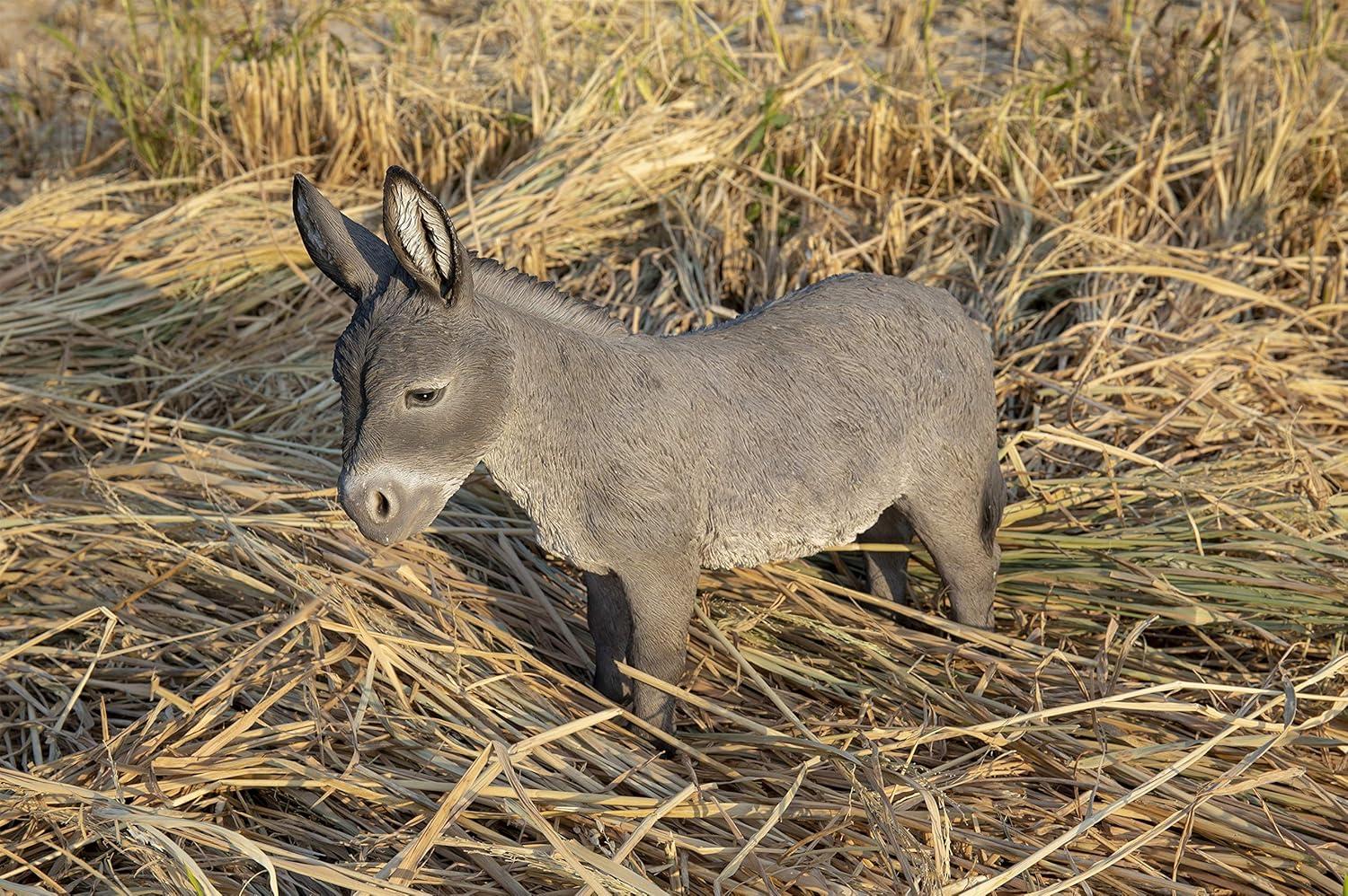 Lifelike Grey Resin Standing Donkey Garden Statue