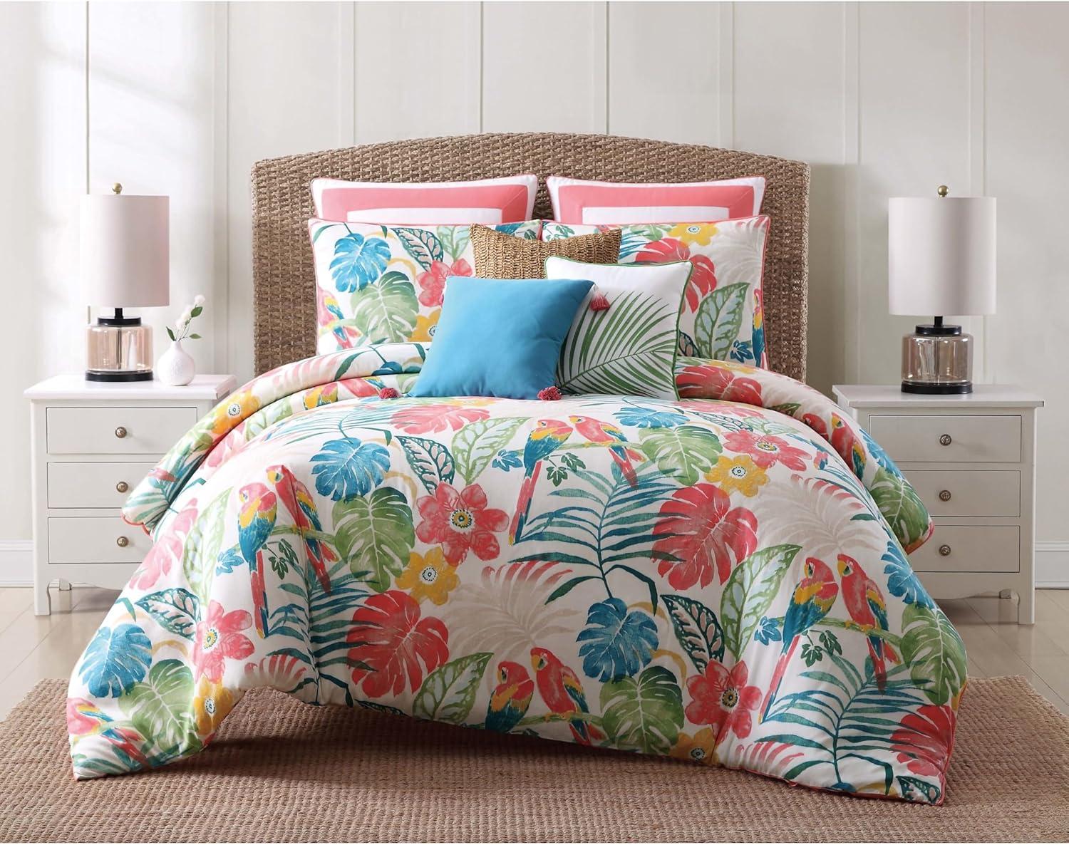 Coco Paradise Tropical Multi-Color Cotton King Comforter Set