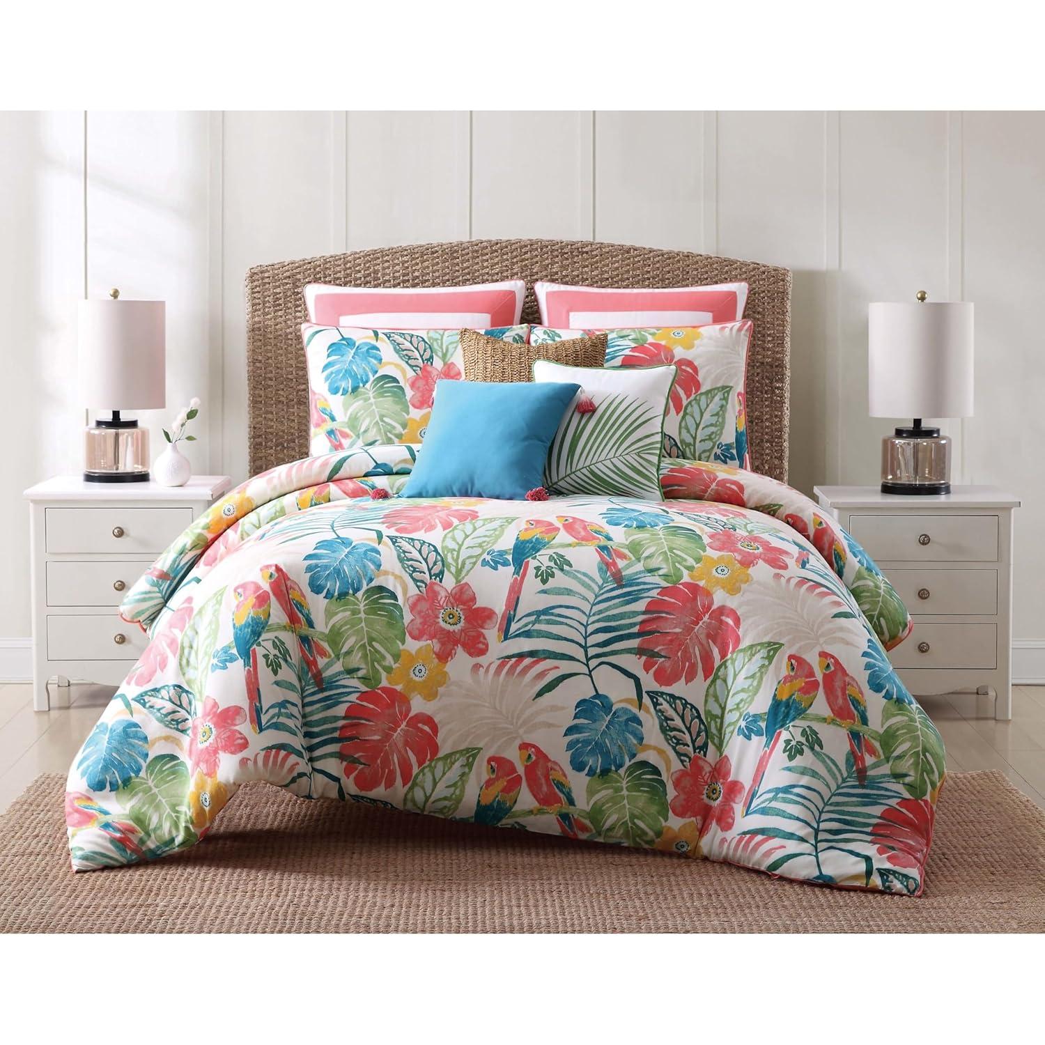 Coco Paradise Tropical Multi-Color Cotton King Comforter Set
