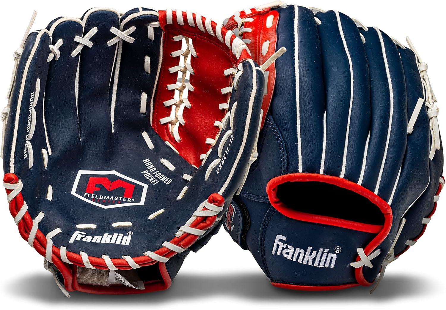 Franklin Sports Field Master USA Series 12.0" Baseball Glove - Left Handed Thrower Blue/Red