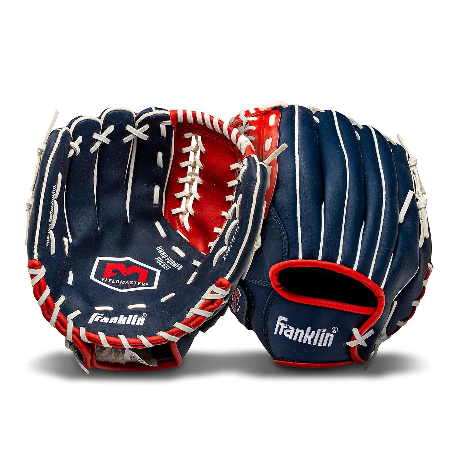 Franklin Sports Field Master USA Series 12.0" Baseball Glove - Left Handed Thrower Blue/Red