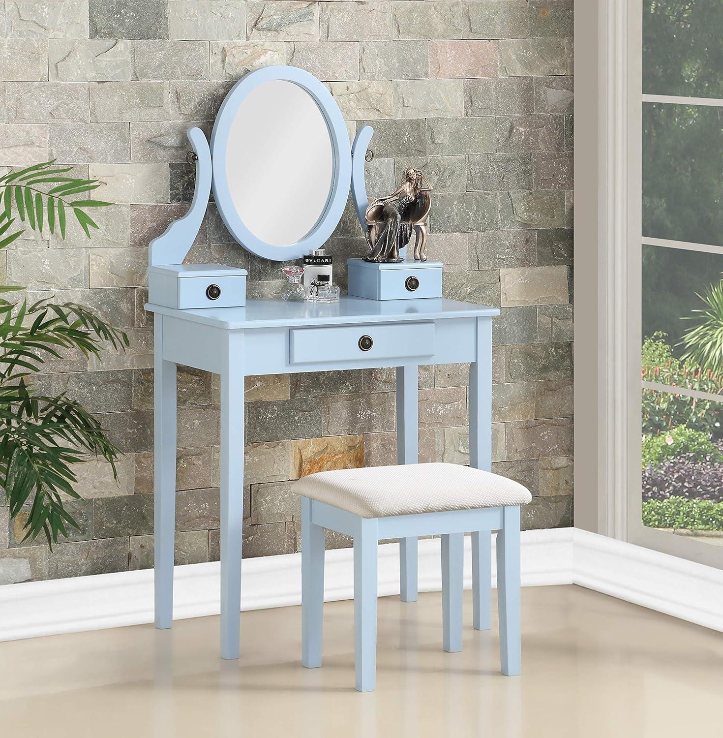 XICHONGDIANSHANG Wood Moniya Makeup Vanity Table And Stool Set