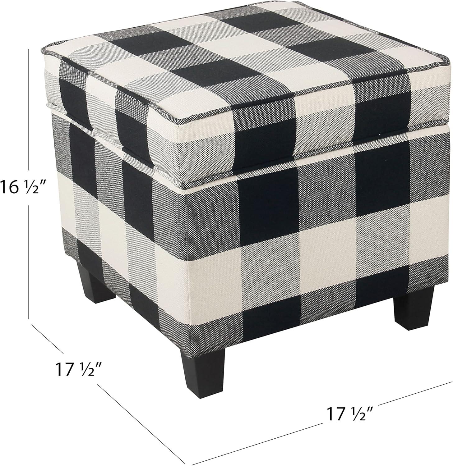 Cole Classics Square Storage Ottoman with Lift Off Top - HomePop