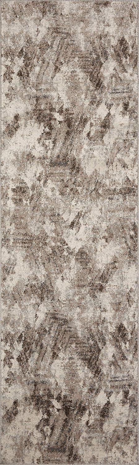 Mocha Natural Abstract 7'-10" x 10'-6" Wool-Synthetic Blend Area Rug