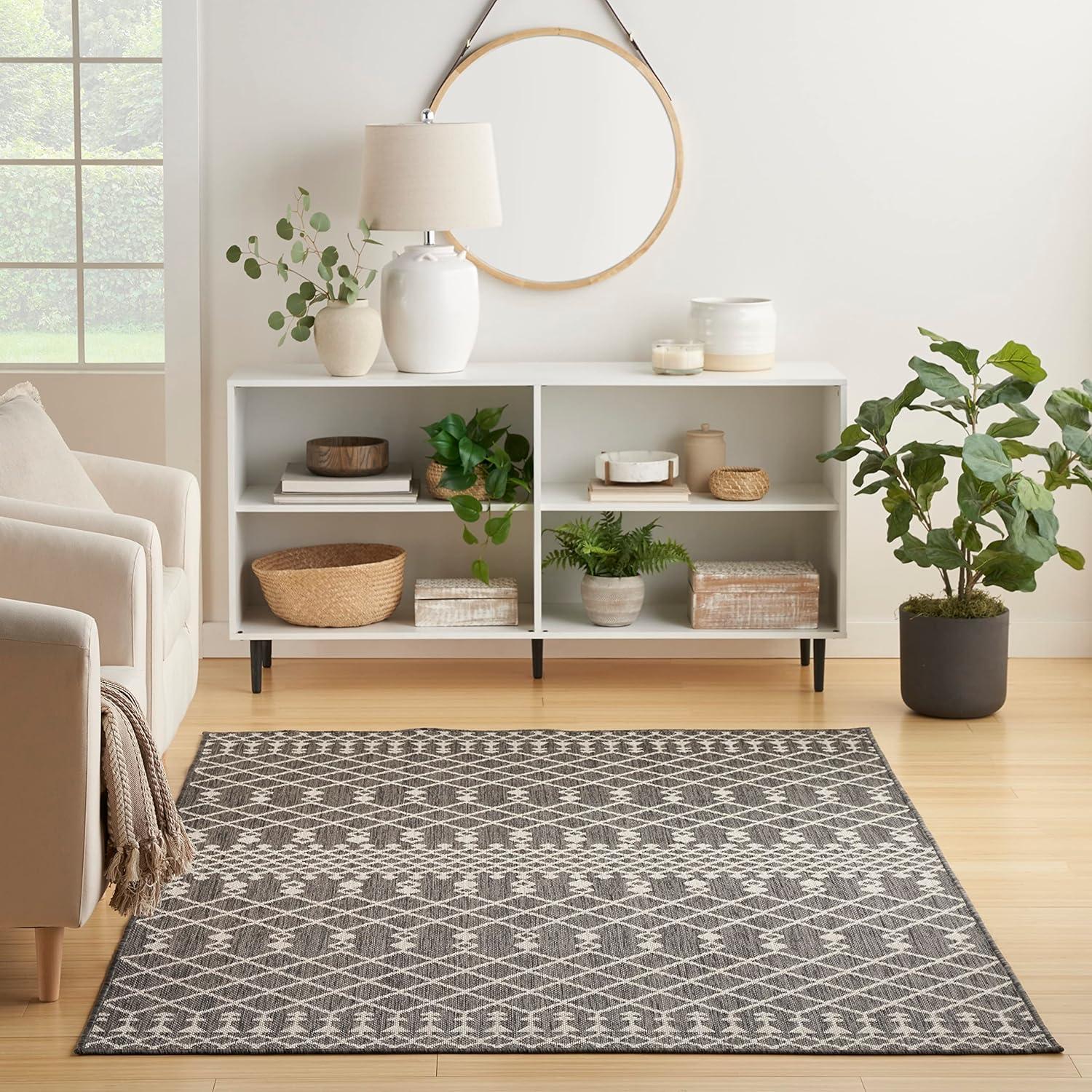 Nourison Positano Moroccan Trellis Flatweave Outdoor Rug