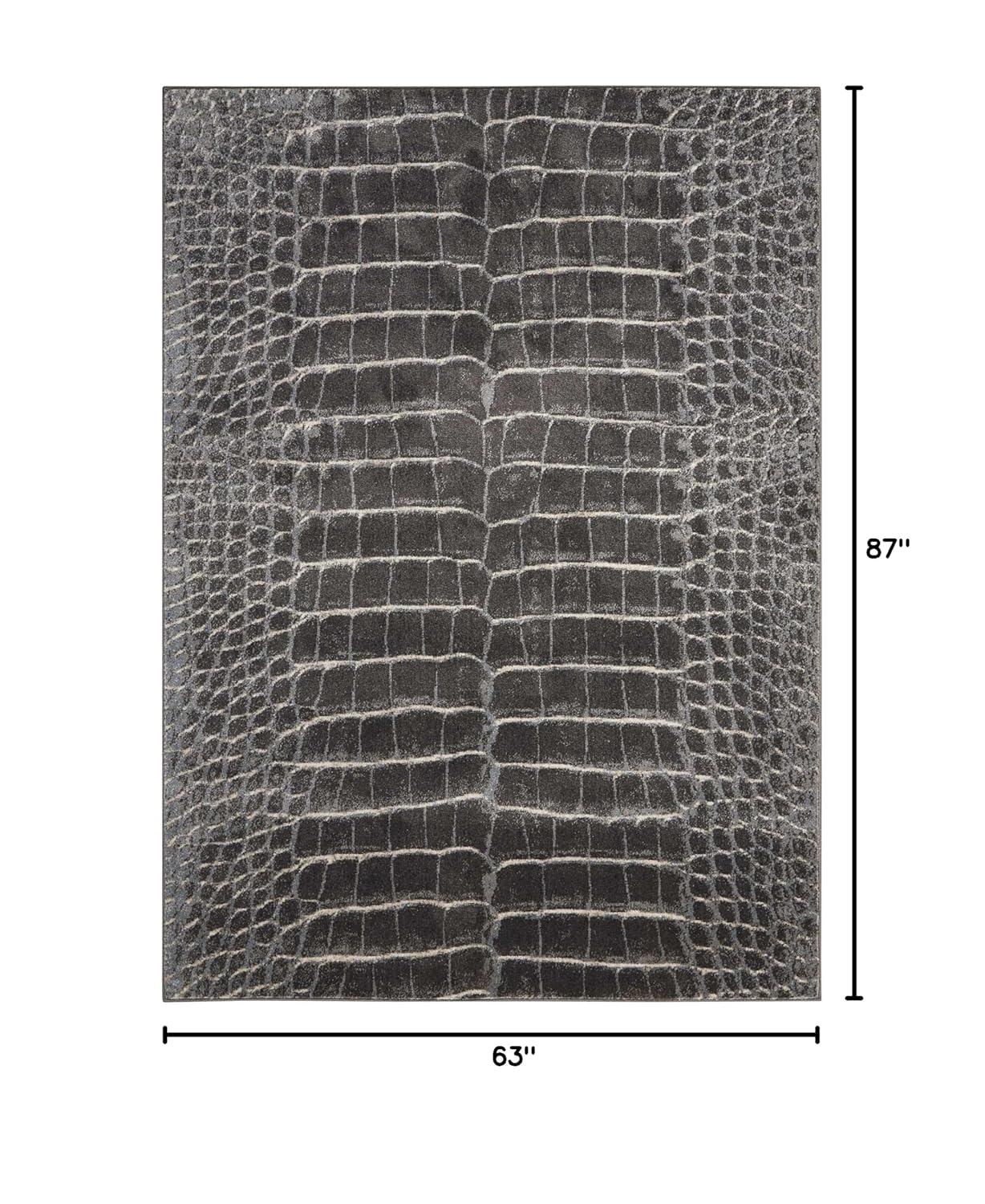 Nourison Maxell Animal Print Charcoal 5'3" x 7'3" Area Rug, (5x7)