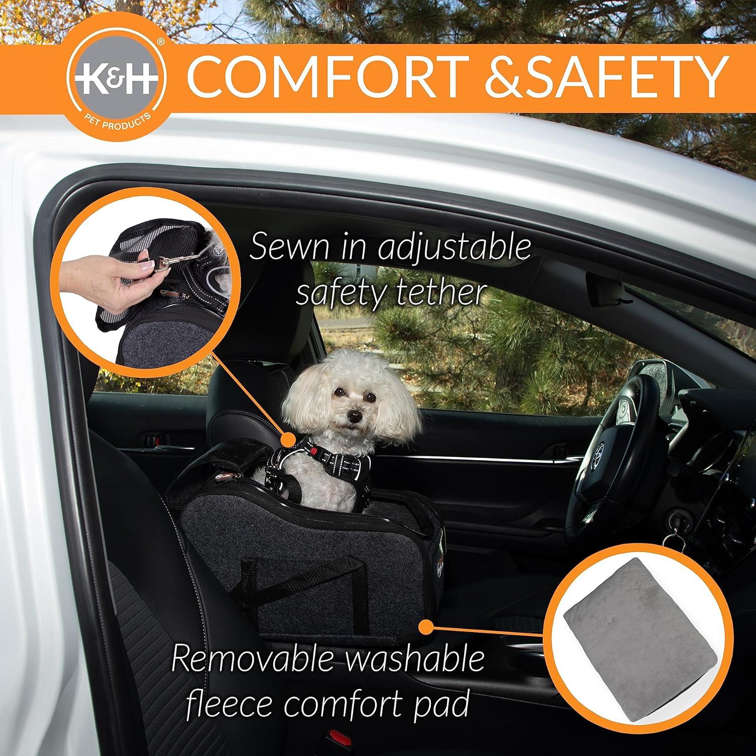 Charcoal Small Portable Pet Car Seat and Carrier