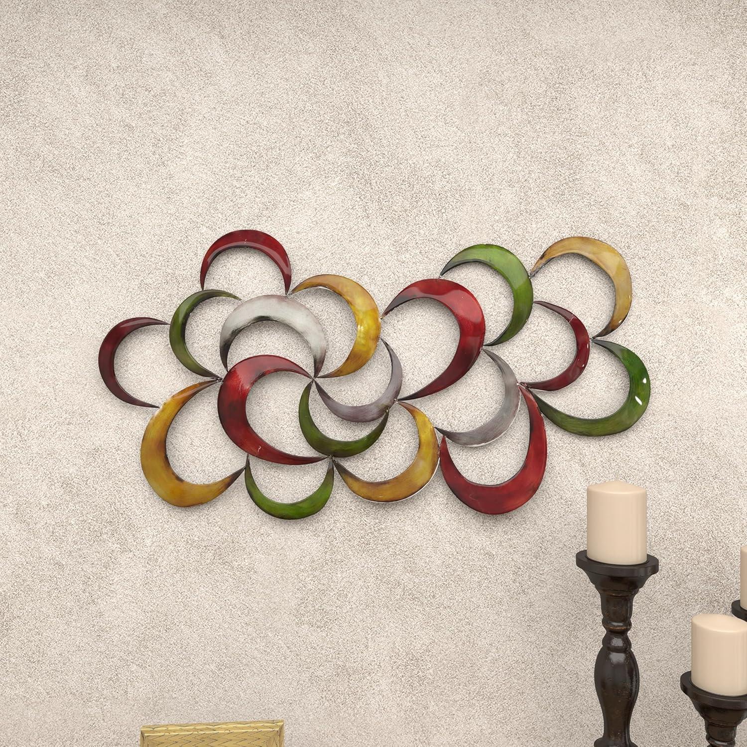 Multicolored Abstract Pinwheel Metal Wall Sculpture