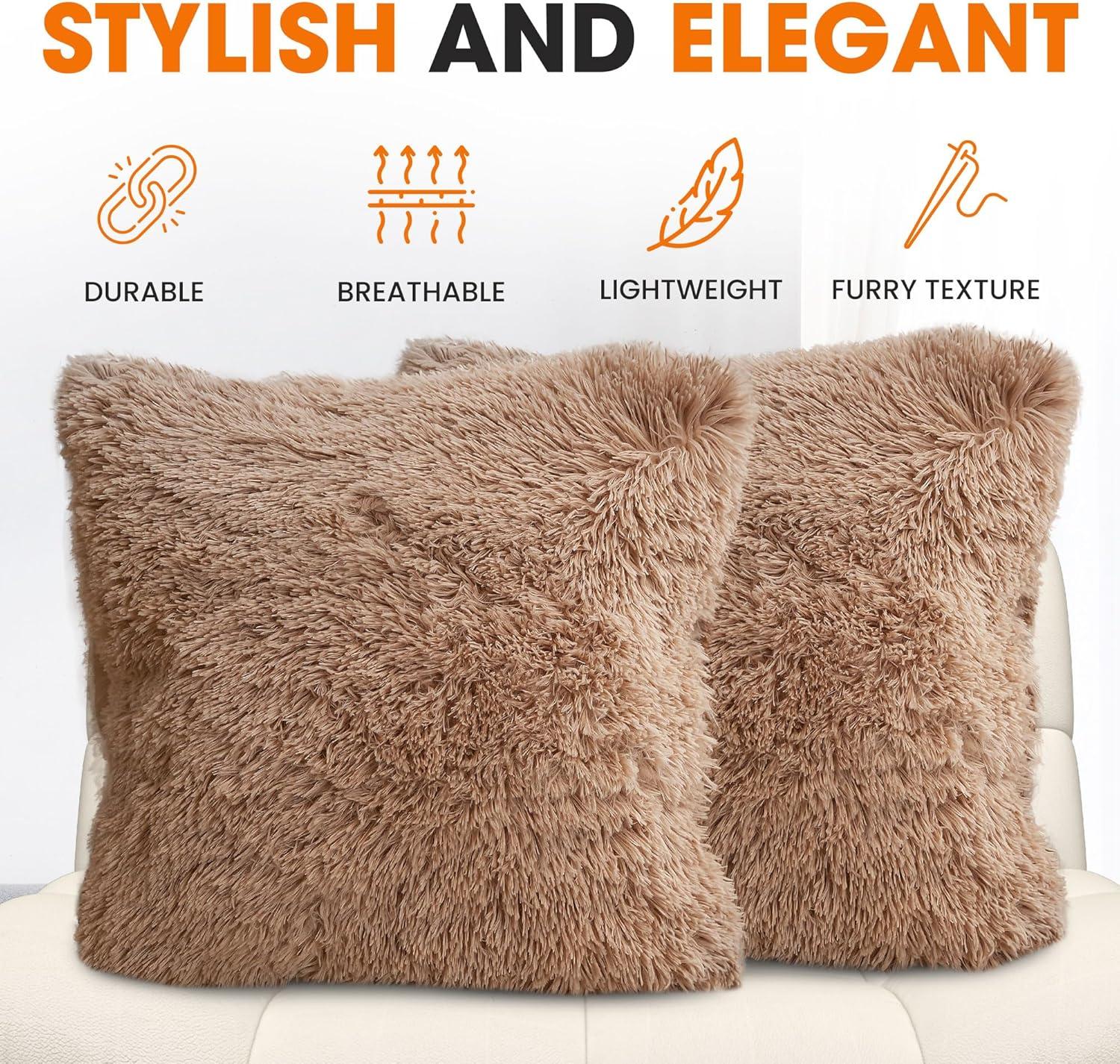 Faux Fur Throw Pillow