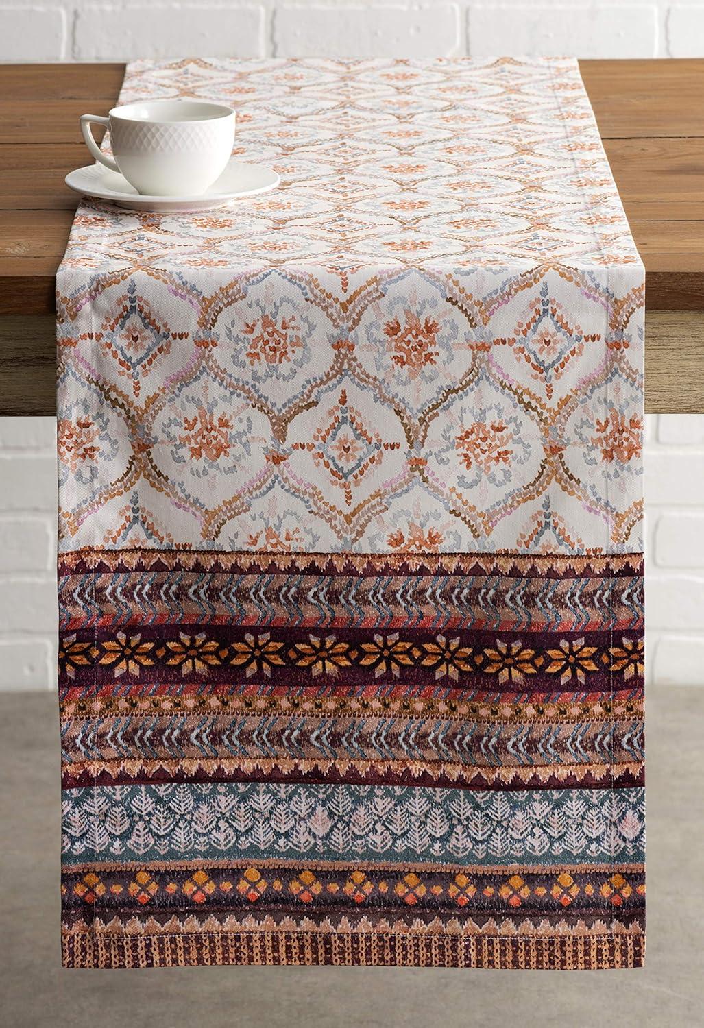 Fair Isle Multicolor Cotton Single Layer Table Runner