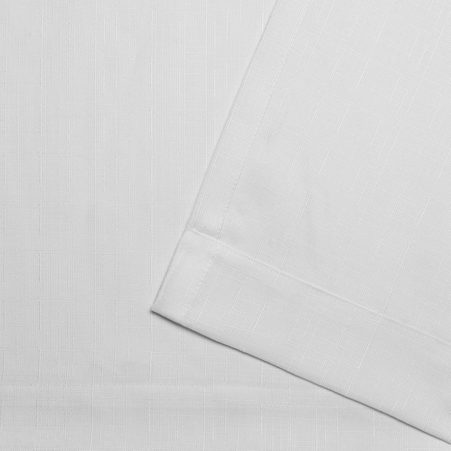 Set of 2 (84"x54") Loha Linen Pinch Pleat Window Curtain Panel White - Exclusive Home: Mid-Century Modern, Light Filtering