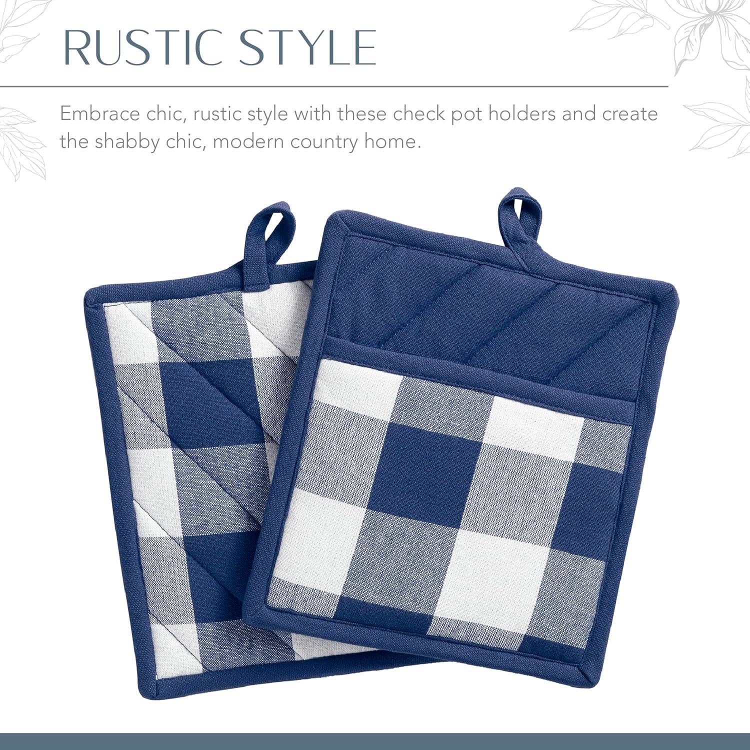 Gracie Oaks Skookum Plaid Cotton Potholder Set (Set of 2)