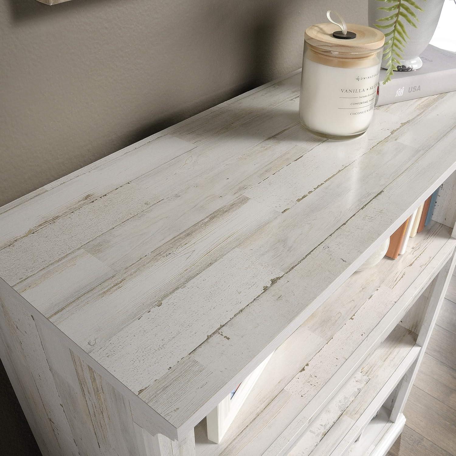 44" 3 Shelf Bookcase White - Sauder: Farmhouse Style, Smooth Laminate Finish, MDF Construction