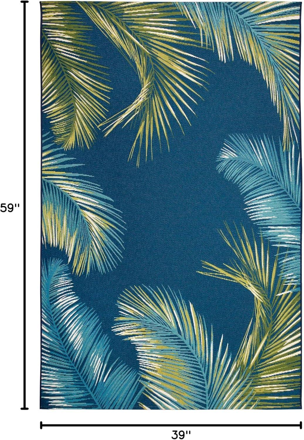 Shira Floral Navy/Green Indoor / Outdoor Area Rug