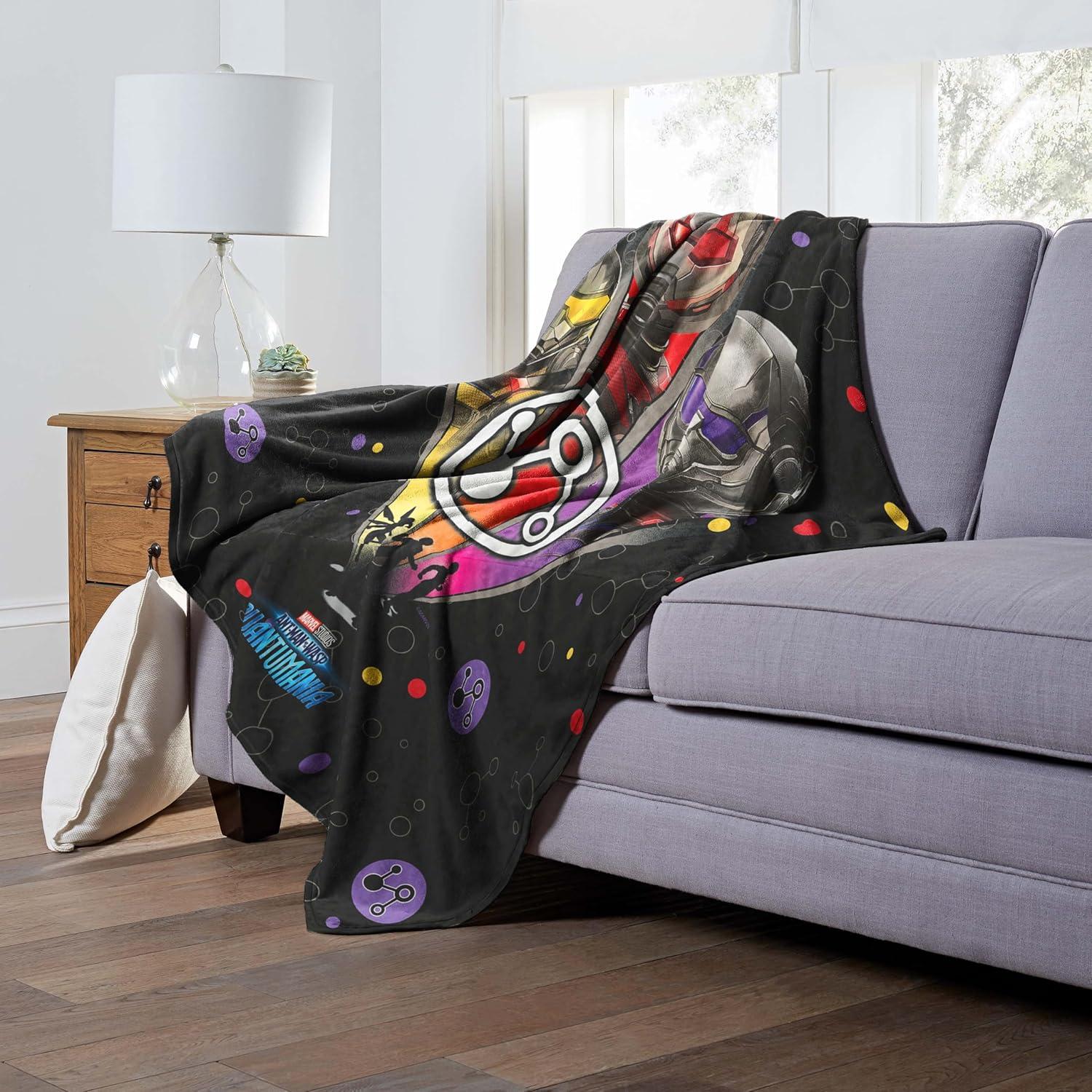 Marvel Ant-Man Quantumania Black Silk Touch Throw Blanket 50x60 Inches