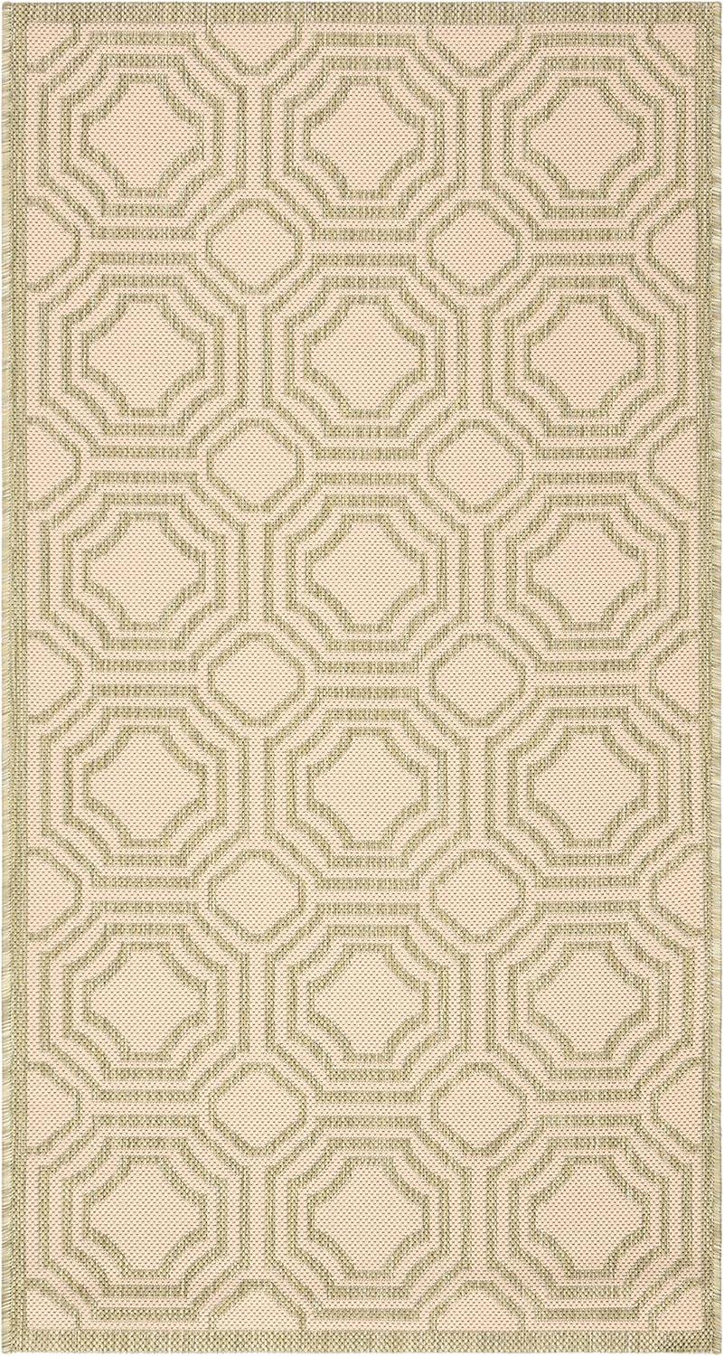 Courtyard CY6112 Power Loomed Indoor and Outdoor Accent Rug - Beige/Sweet Pea - 2'7"x5' - Safavieh