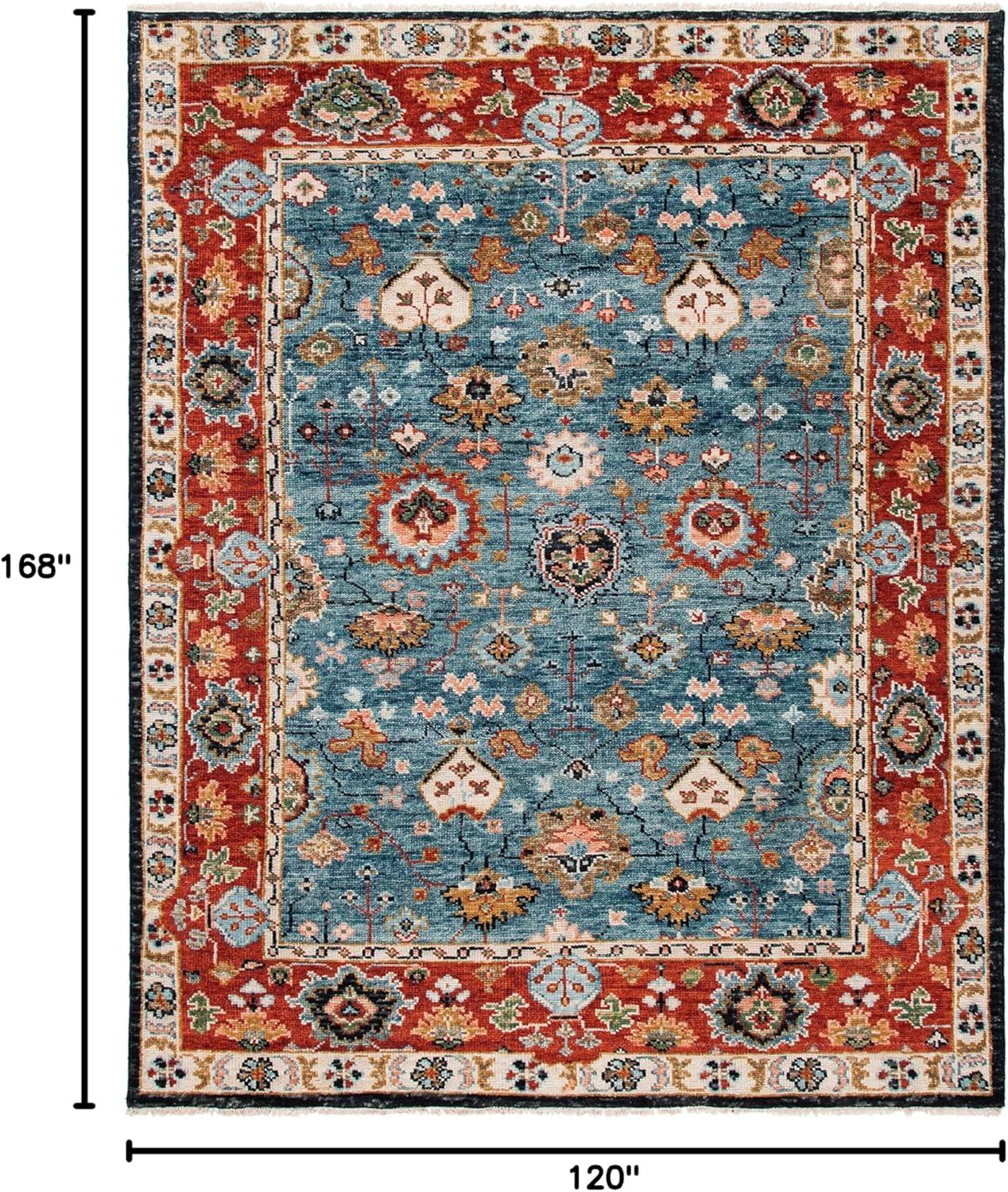 Samarkand SRK117 Hand Knotted Area Rug - Blue/Red - 6'x9' - Safavieh.