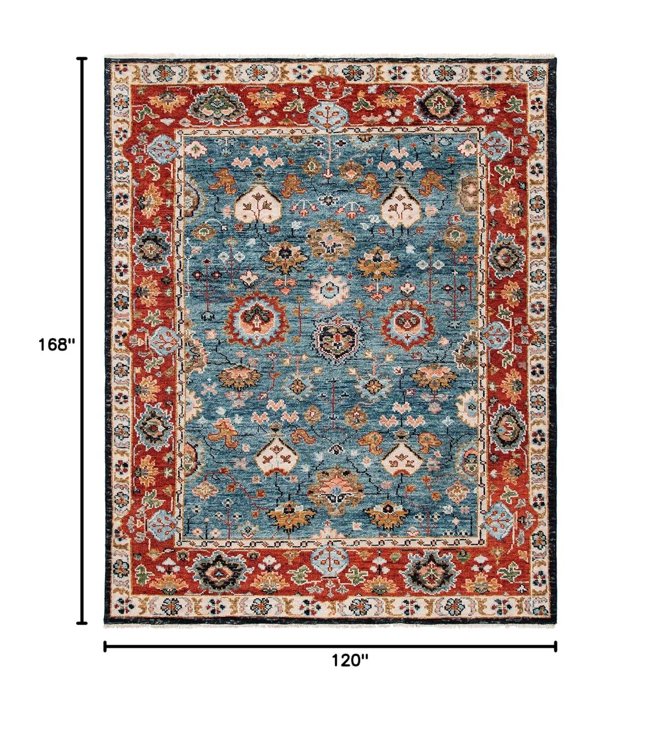 Samarkand SRK117 Hand Knotted Area Rug - Blue/Red - 6'x9' - Safavieh.