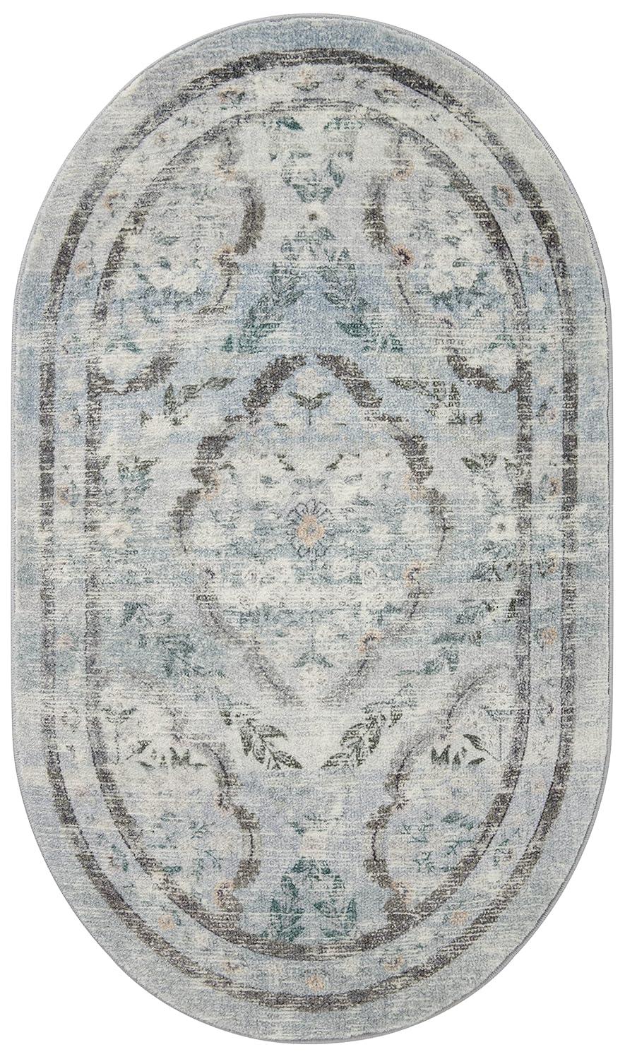 Rifle Paper Co. x Loloi Courtyard Blue Area Rug feat. CloudPile