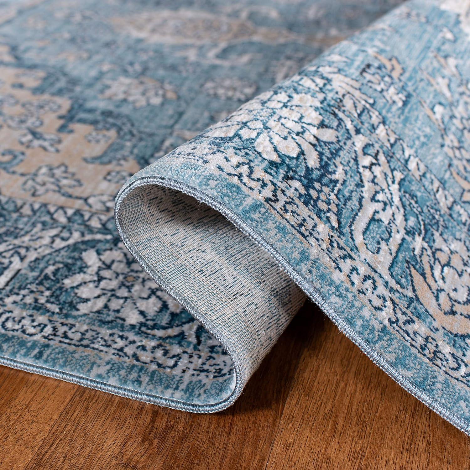 Victoria VIC902 Power Loomed Accent Rug - Blue/Grey - 3'x5' - Safavieh.