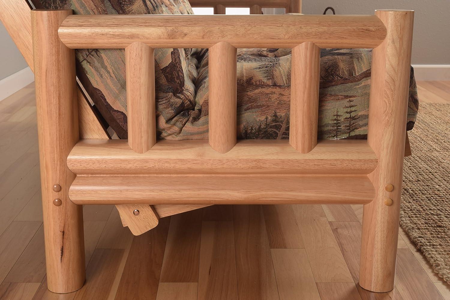 Kodiak Furniture Lodge Natural Futon with Multi-Color Fabric Mattress