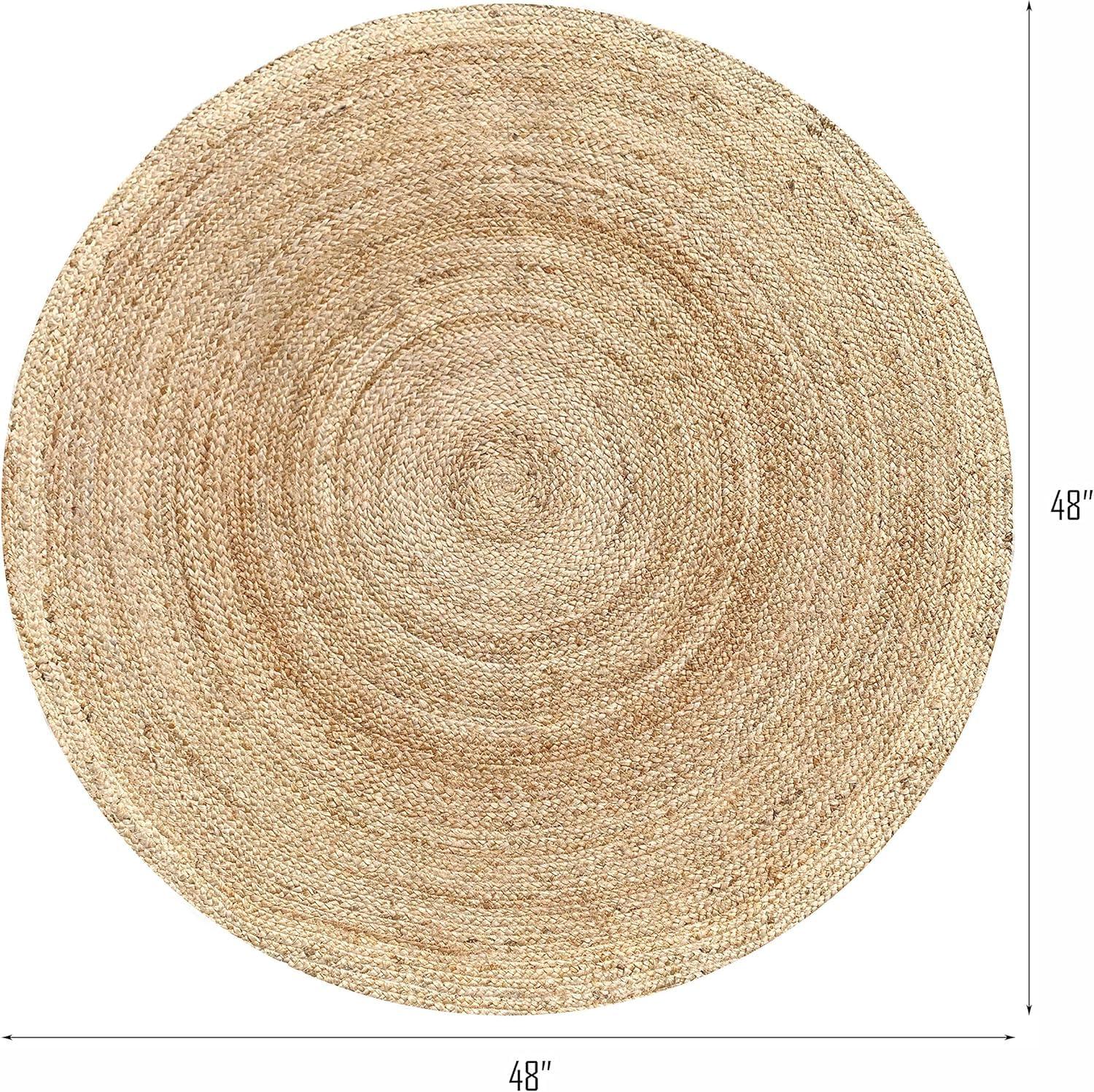 Natural Fiber NFB306 Hand Woven Area Rug - Natural - 3' round - Safavieh.