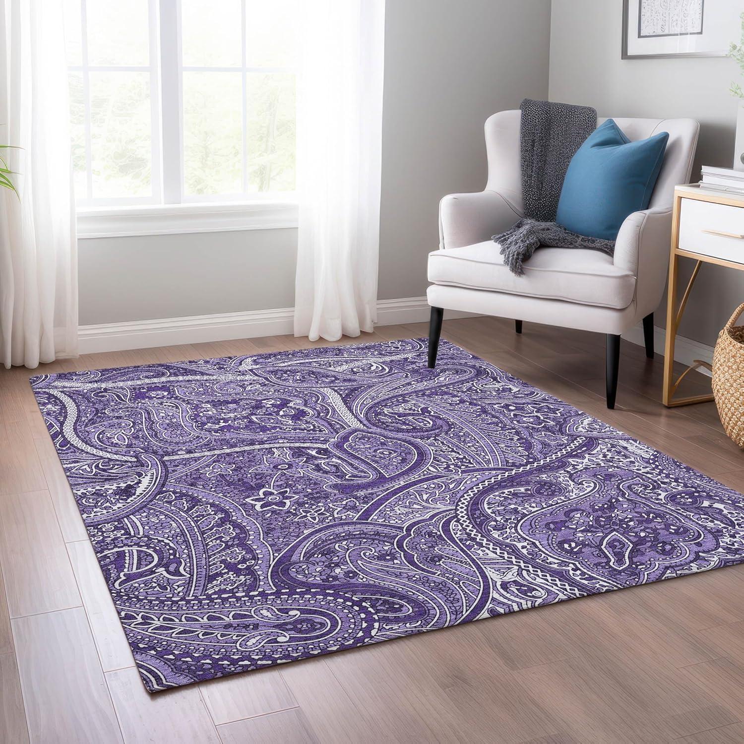 Chantille Purple Paisley 8' x 10' Indoor Outdoor Area Rug