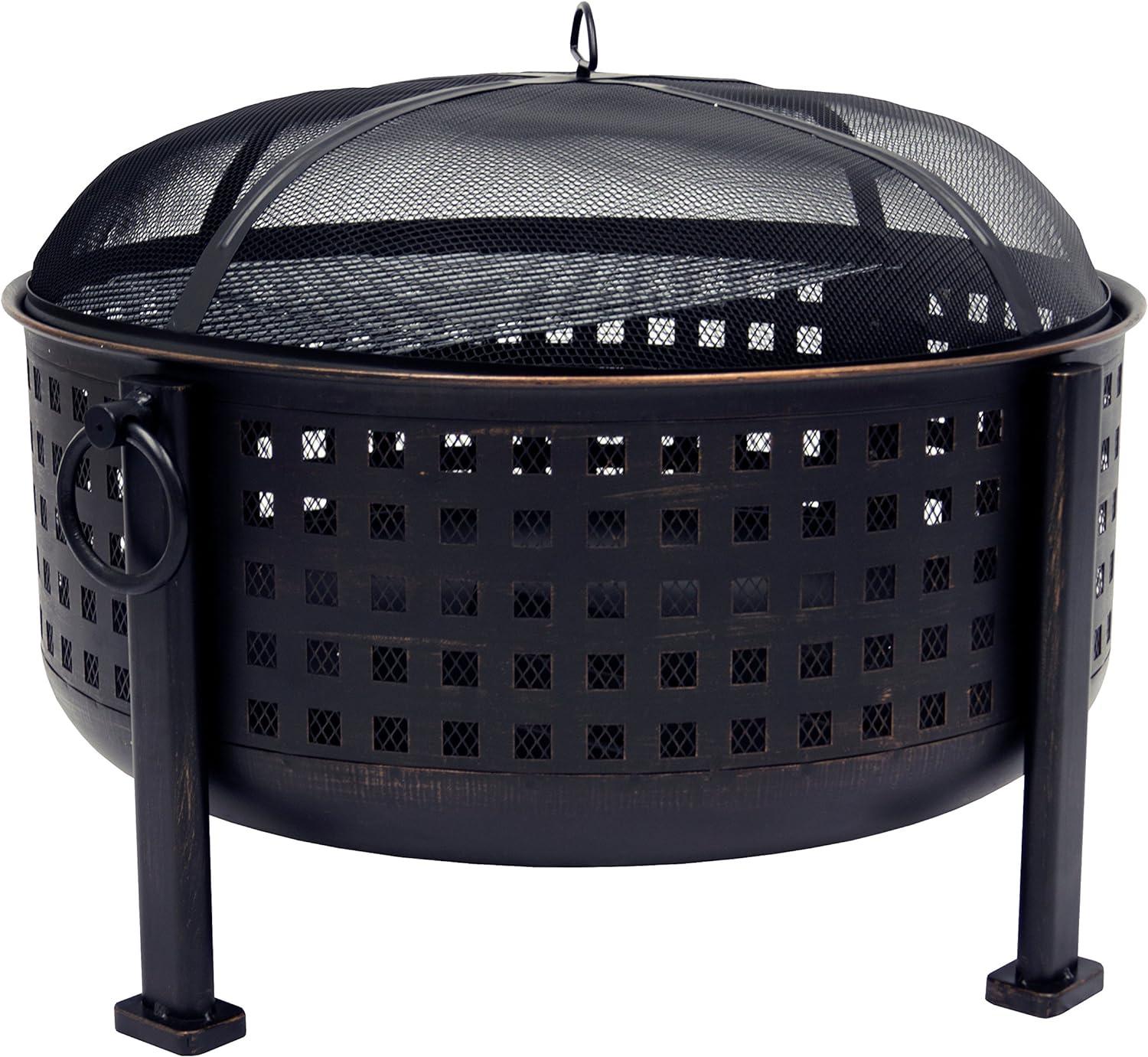 Langston 30" Deep Bowl Bronze Steel Fire Pit