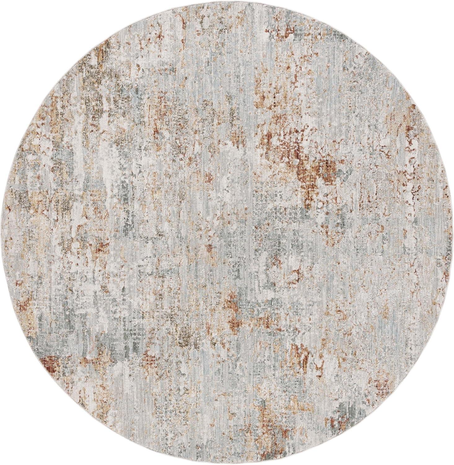Adrianna ADN200 Machine Made Indoor Area Rug - Blue/Rust - 8'x10' - Safavieh