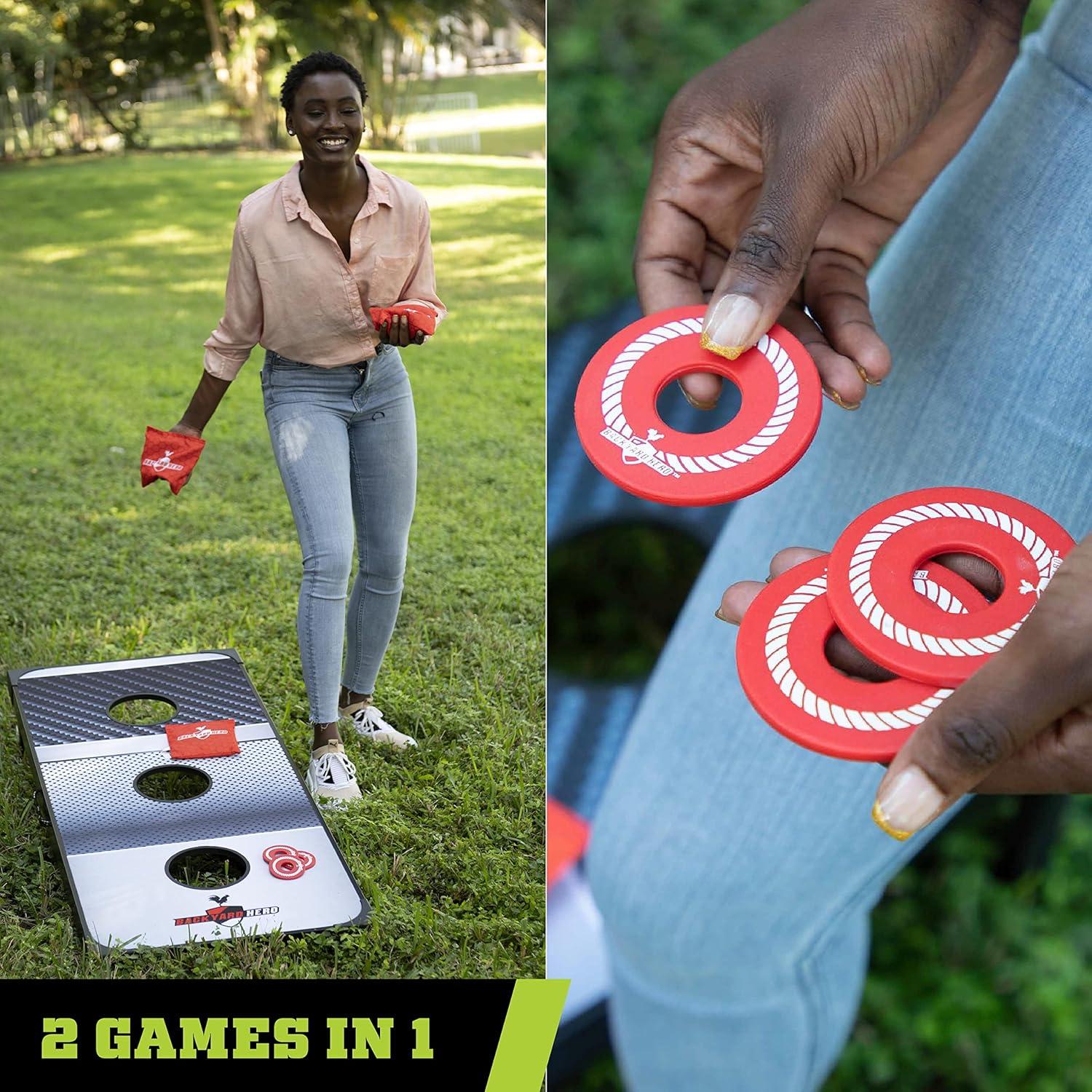 Backyard Hero Backyard Hero 48" Tailgate Combo Bean Bag Toss and Washer Toss Games