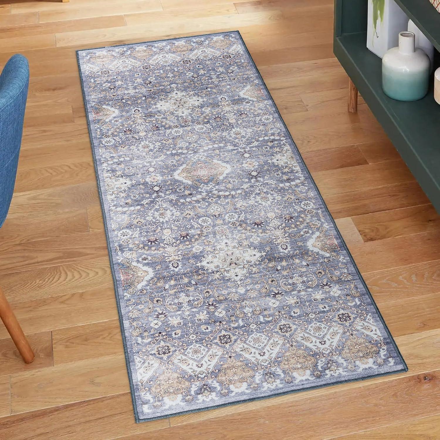 Gertmenian Crystal Print Tanis Gray Polyester Washable Moroccan Bohemian Area Rug