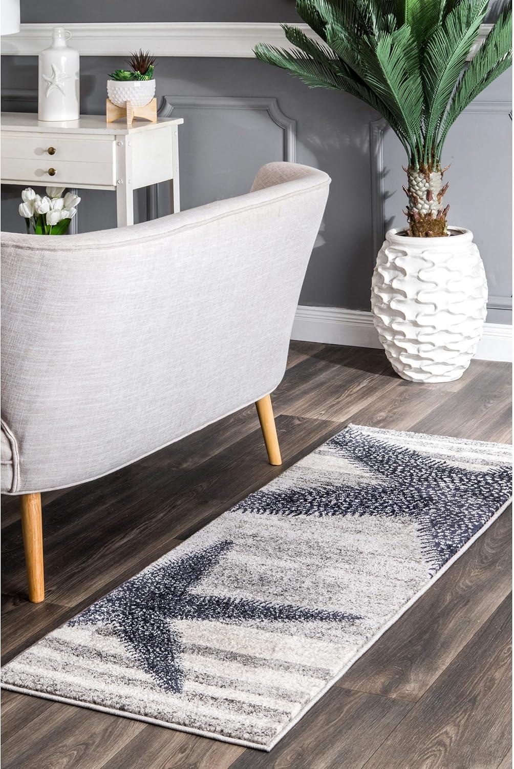 Thomas Paul Thomas Paul Starfish and Striped Gray Rug