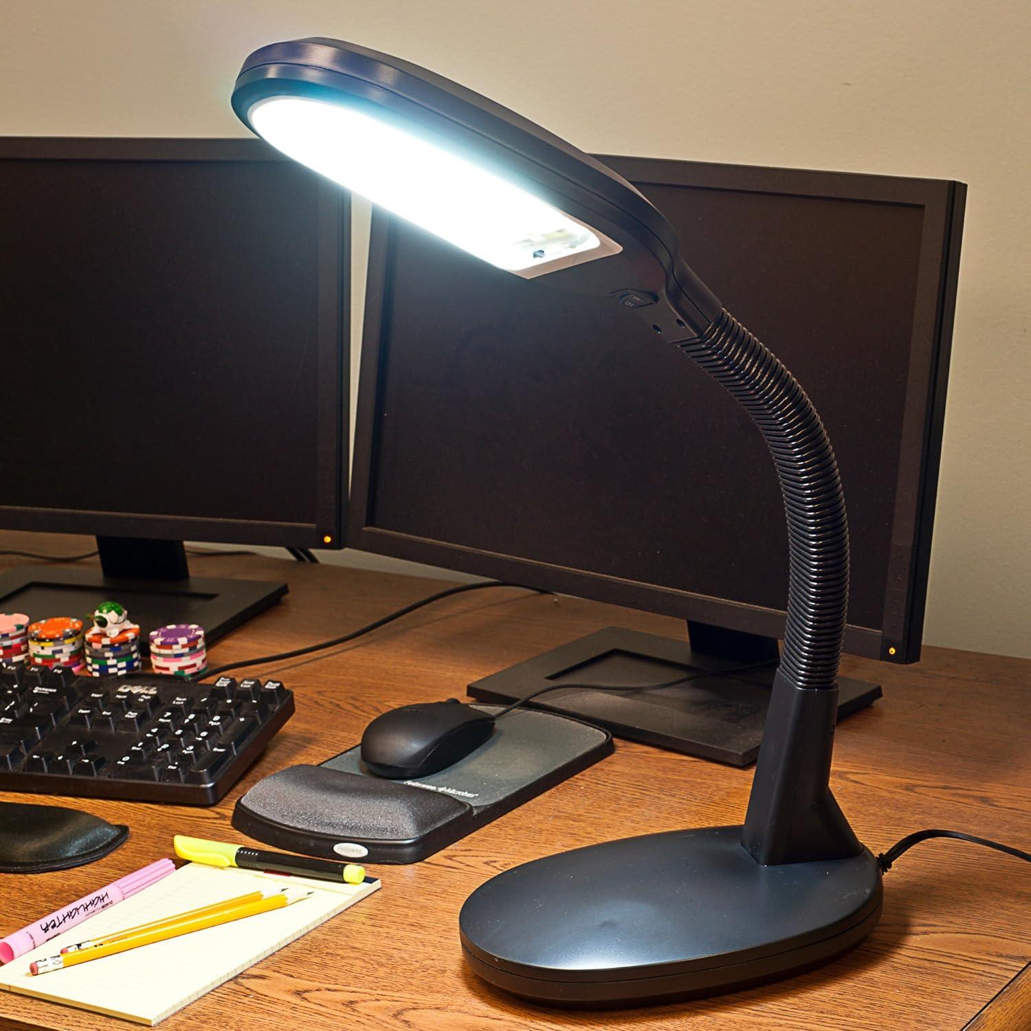 ArcFlex 22" Adjustable Black Desk Lamp with Sunlight Simulation