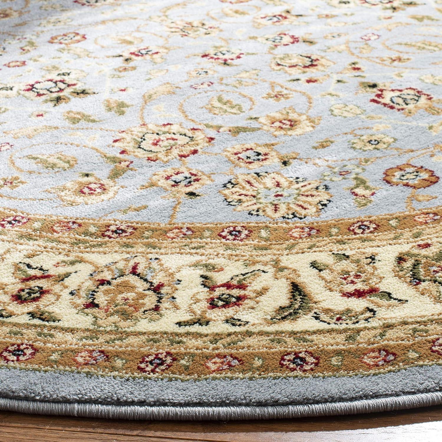 Lyndhurst LNH312 Power Loomed Area Rug - Light Blue/Ivory - 7' Round - Safavieh.