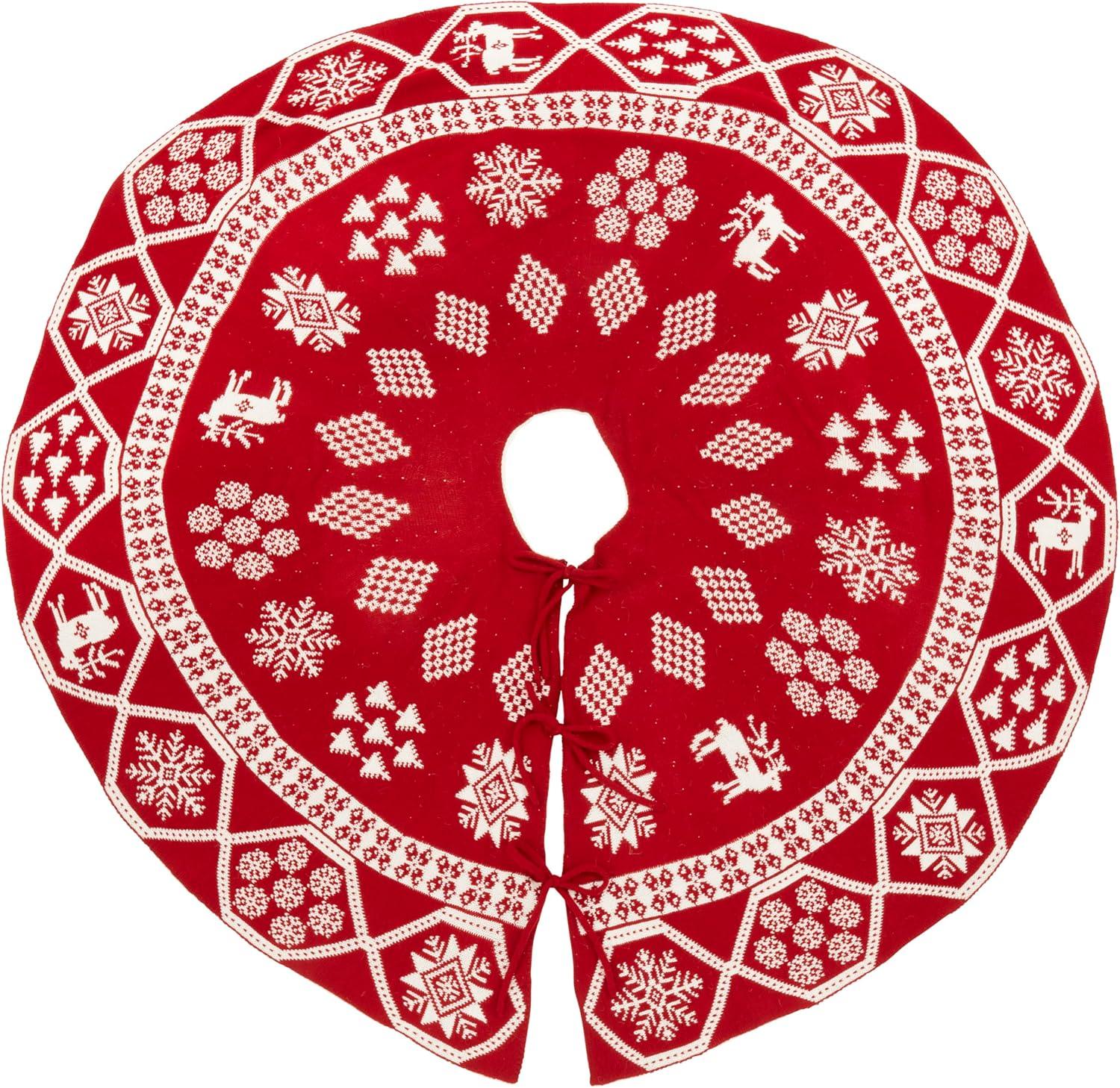 Two-Way Festive Knit Tree Skirt