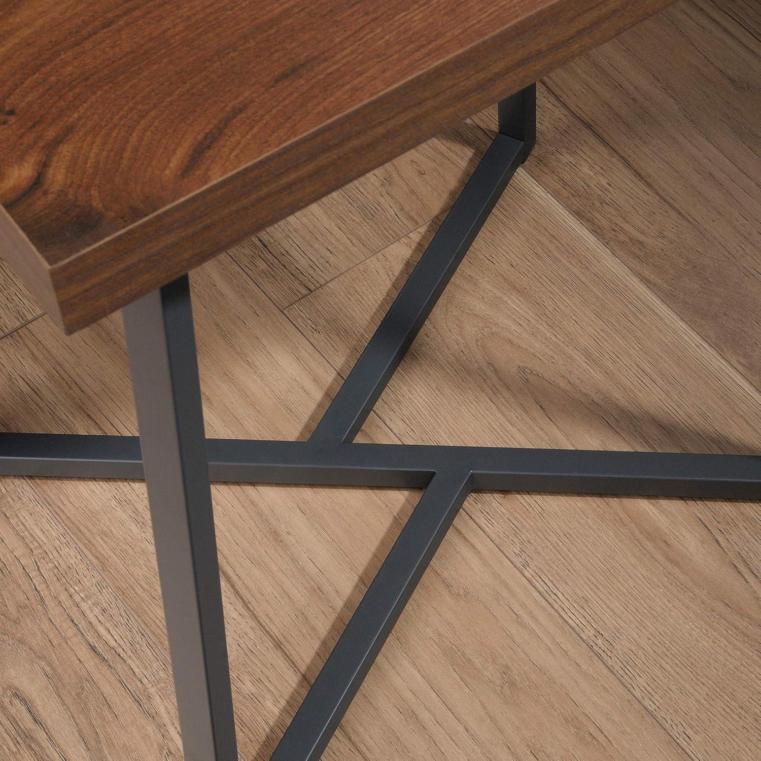 Canton Lane Side Table Walnut - Sauder: Industrial Design, Lightweight, Geometric Base