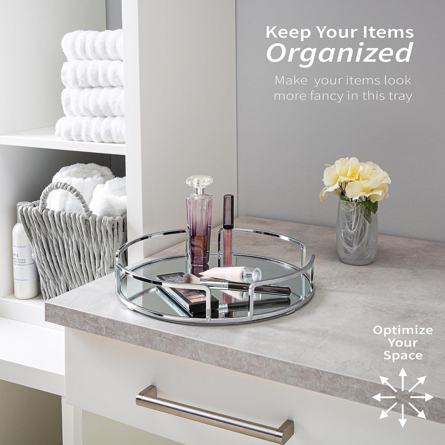 Modern Round Design Bathroom Tray Chrome - Home Details