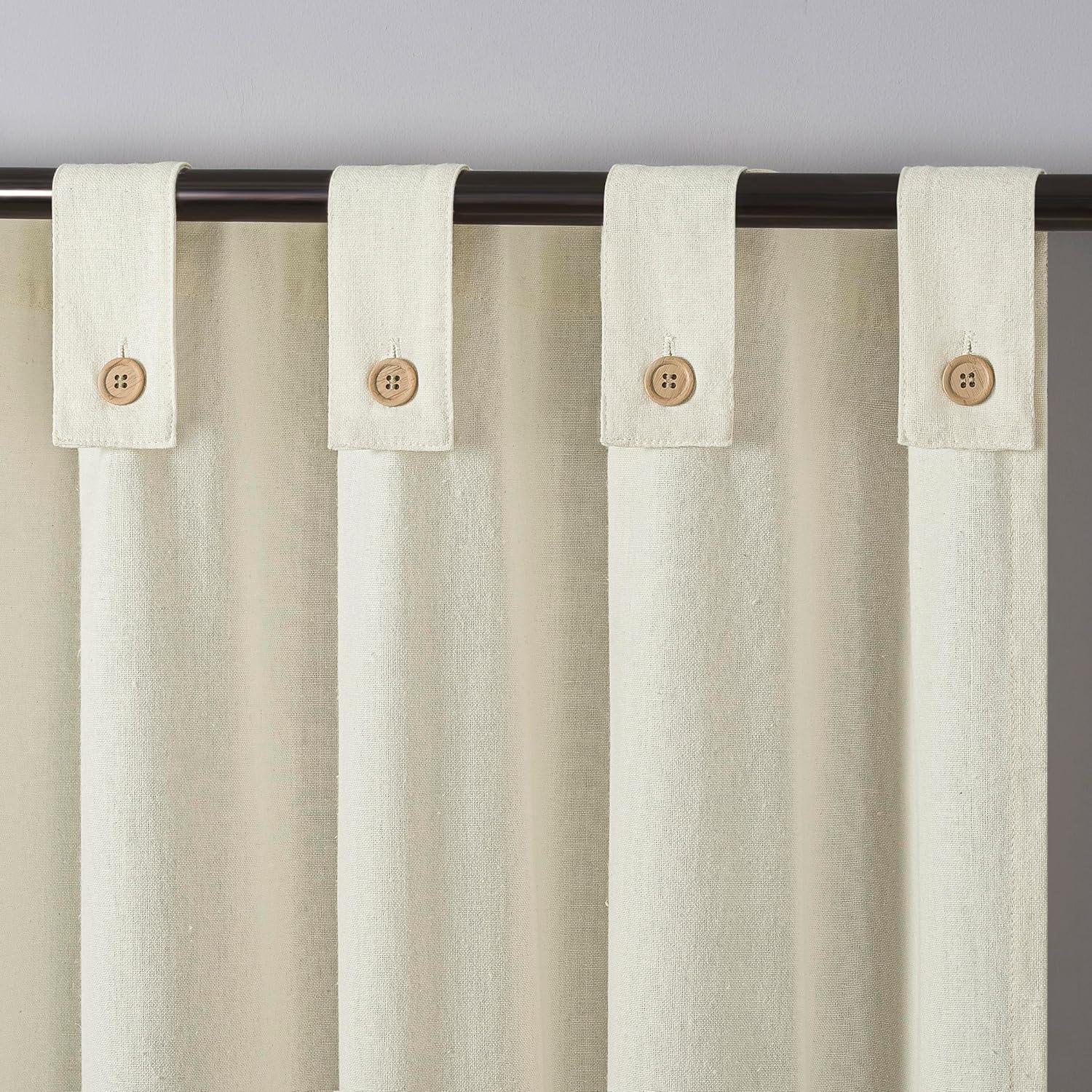 Archaeo Light Filtering Cotton Blend Button Tab Top Curtain Panel