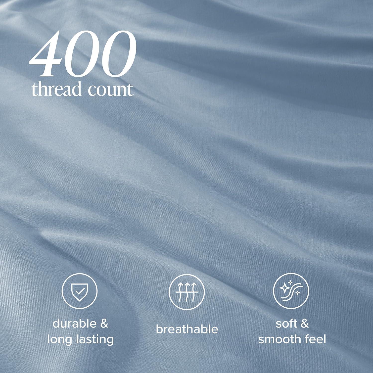 Bare Home 400 Thread Count Organic Cotton Sateen Duvet Cover Set