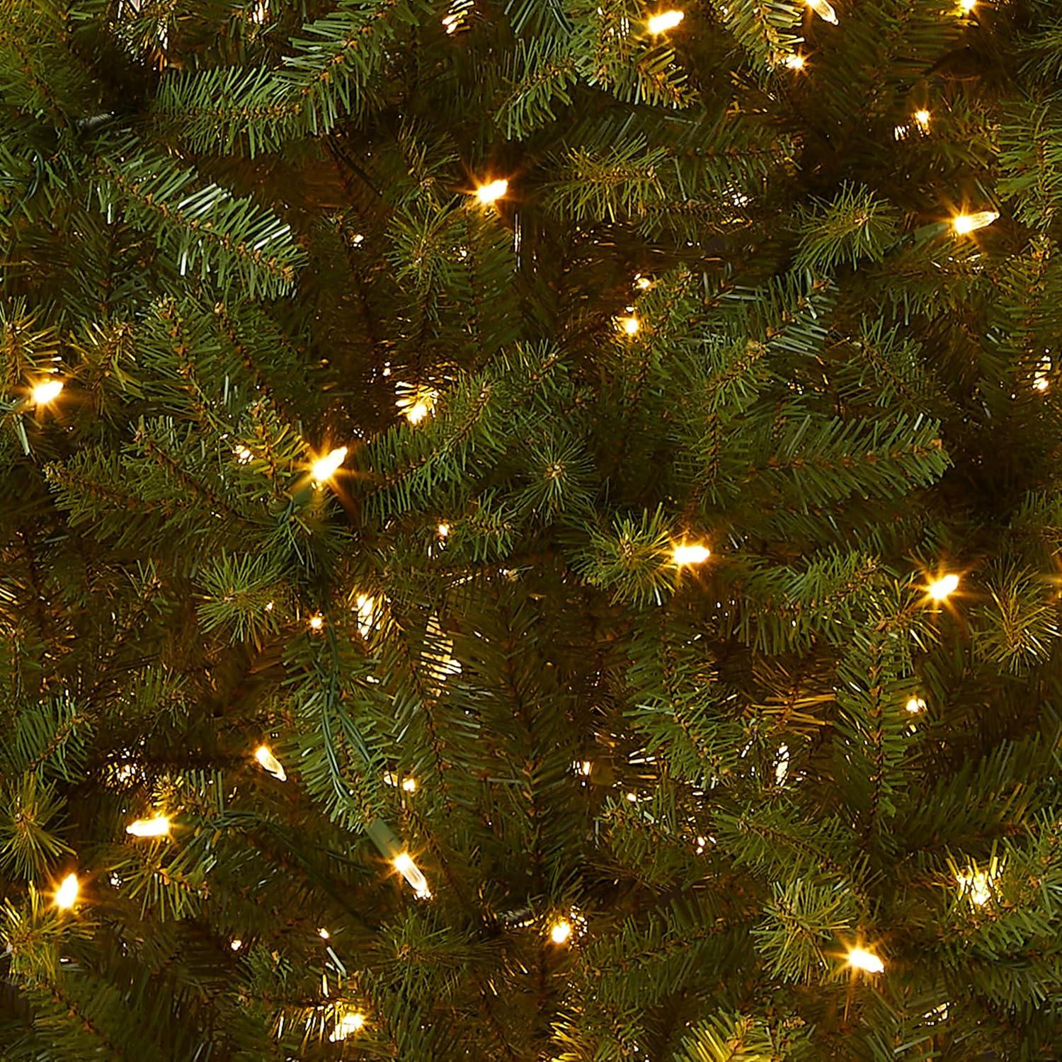 9' Prelit Hinged Dunhill Fir Artificial Christmas Tree Dual Color Lights - National Tree Company