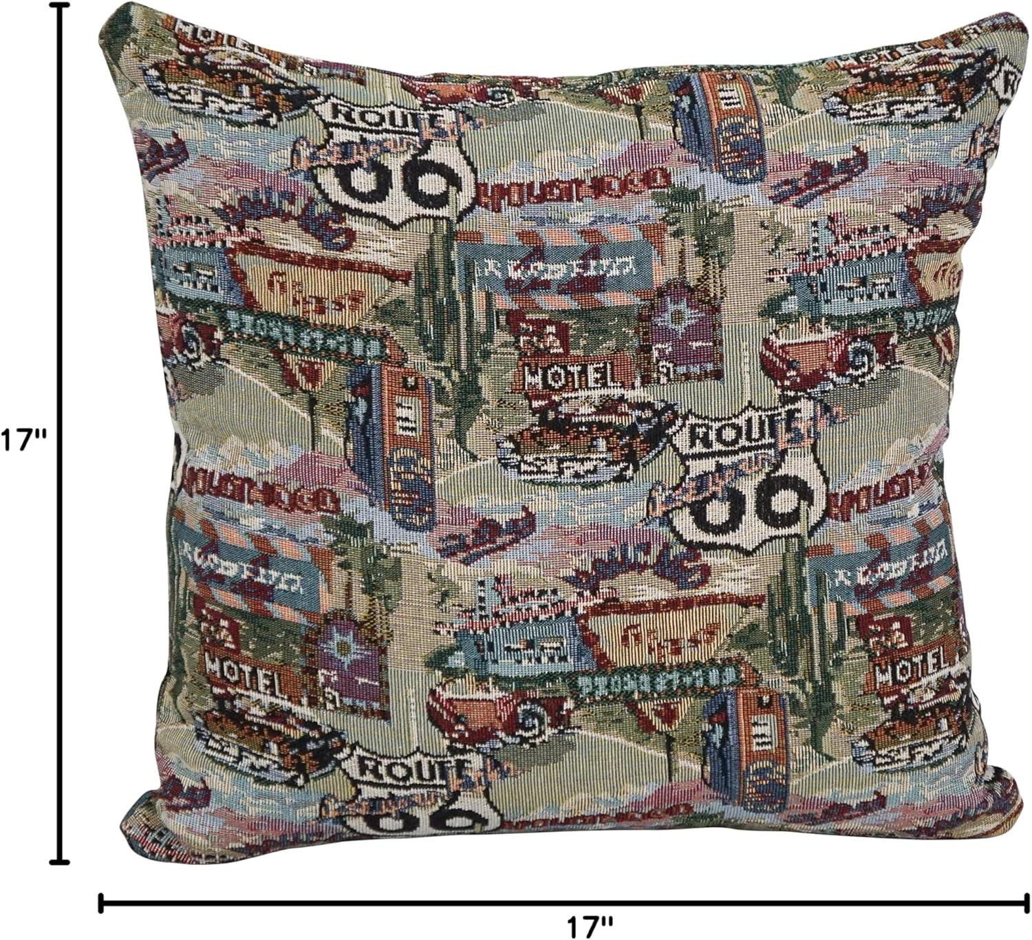 Route 66 Tapestry Throw Pillows Set of 2